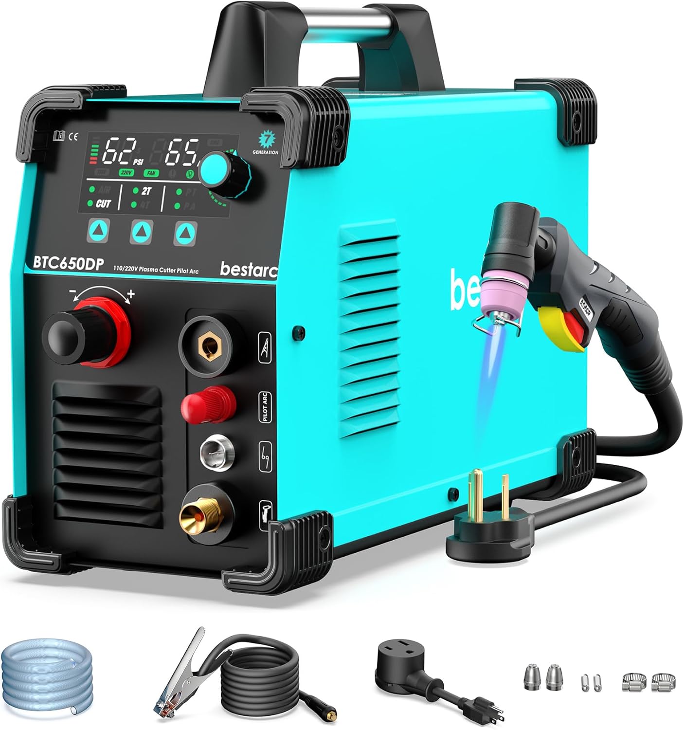 Pilot Arc BTC500DP 7th Generation 50Amps Screen Display Dual Voltage 110/220V Digital Plasma Cutting Machine (BTC500DP 7GEN 110/220V)