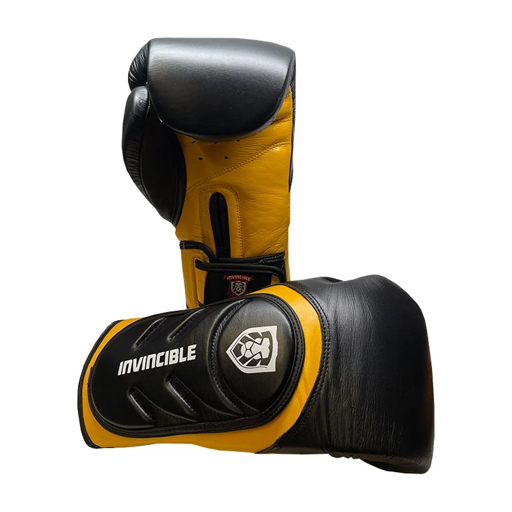 Invincible Fight Gear Professional Hook and Loop Leather Training Boxing Gloves v2.0 - Ideal for Boxing. Kickboxing. Muay Thai. MMA for Men Women and Kids