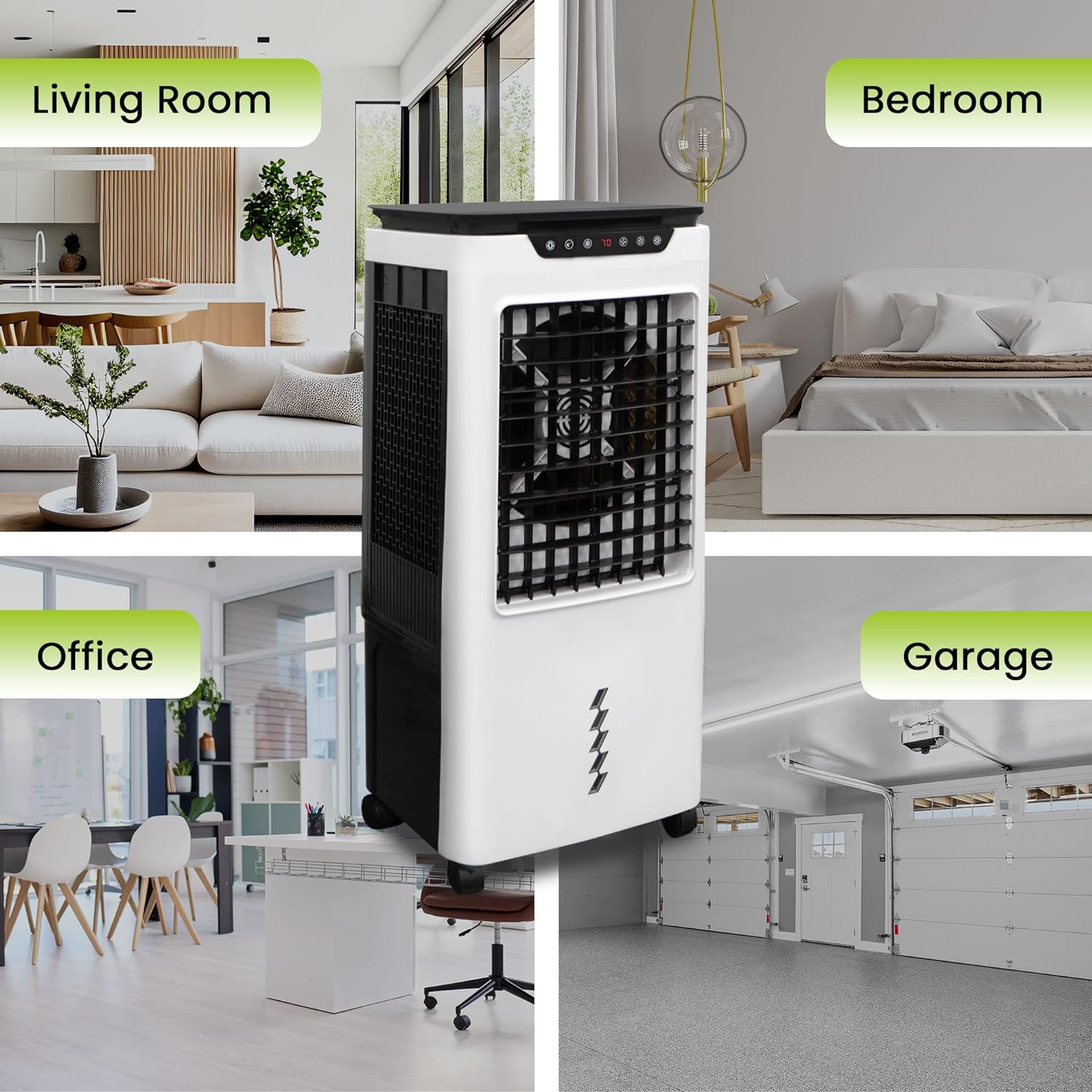 Powerful Swamp Cooler 5300 CFM. 7 Gallons Water Tank. Portable Indoor Evaporative Air Cooler. Remote Included. Swing Mode. Modern Design. 3 Speeds (LBW-6500RC)