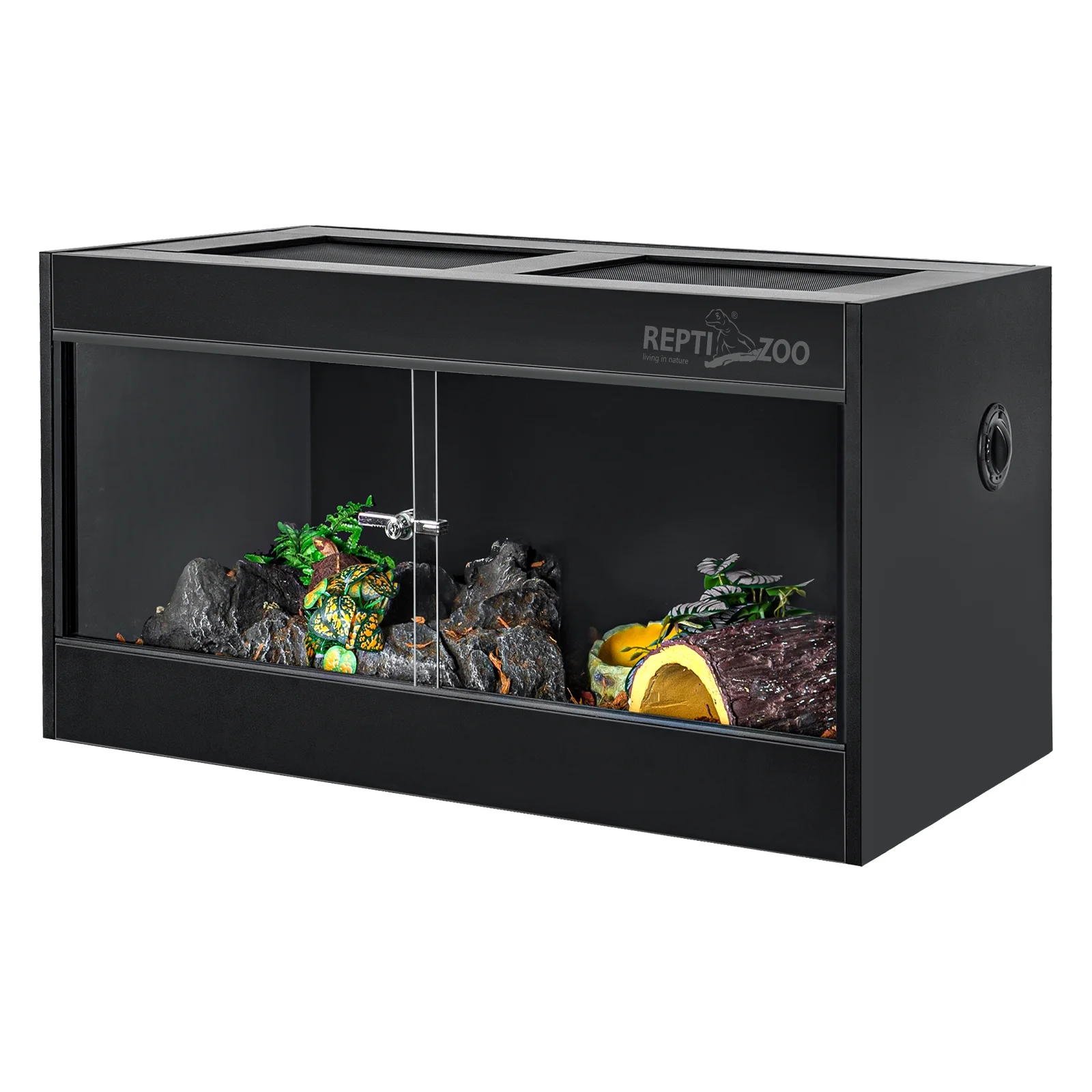 REPTIZOO 40 Gallon PVC Reptile Enclosure. 36x18x18 Reptile Terrariums Tanks with Glass Sliding Door