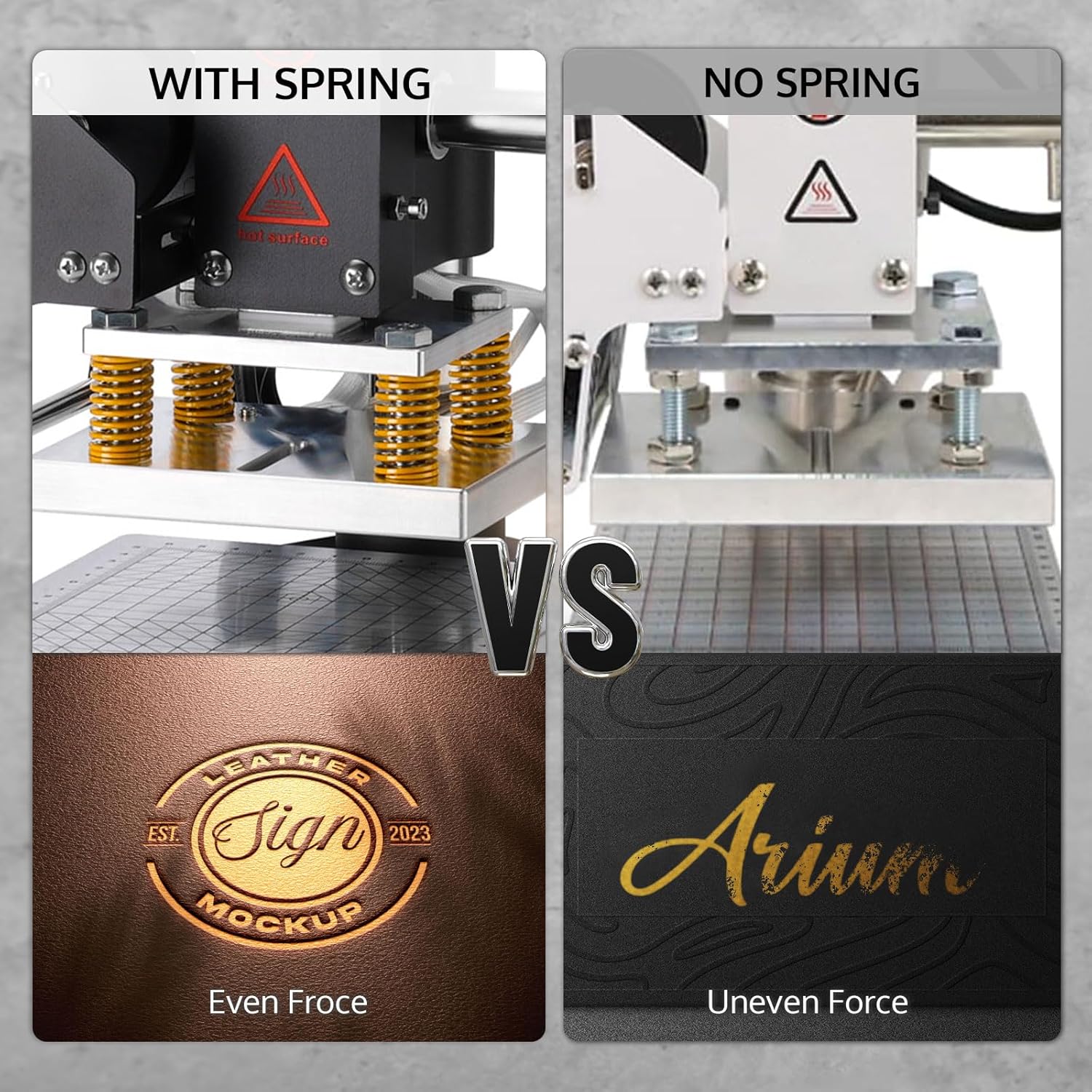 Hot Foil Stamping Machine 10x13cm with U-Slot & Movable Table. 110V Digital Embossing Machine Manual Tipper Stamper for PVC Wood PU Leather Logo