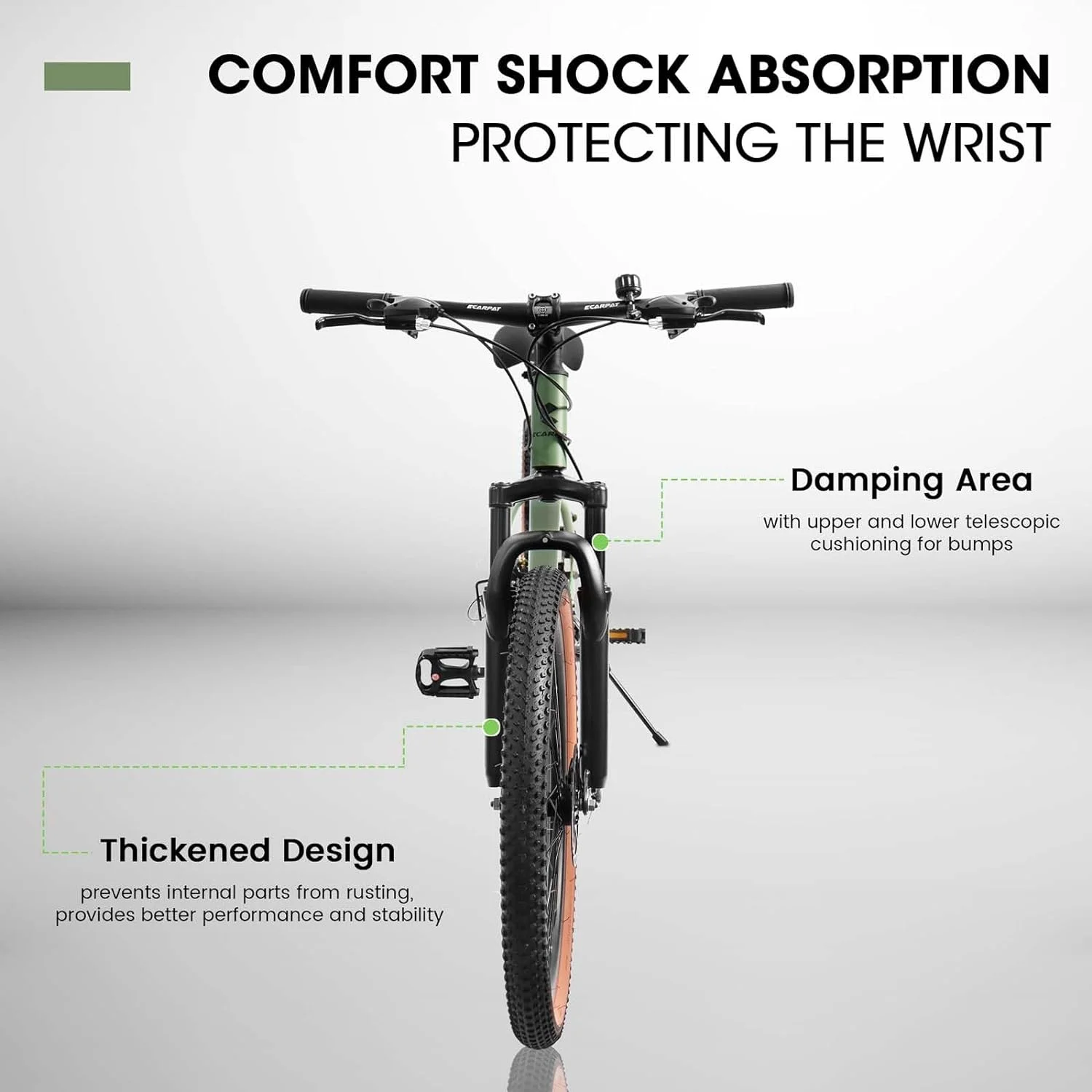 UPYOOE Mountain Bike. Carbon Steel Frame with 24 Wheels. Trail Commuter City Snow Beach Mountain Bikes Bicycles Disc Brakes Thumb Shifter. Front Fork Bicycles for Adult Youth Teenagers Mens Womens