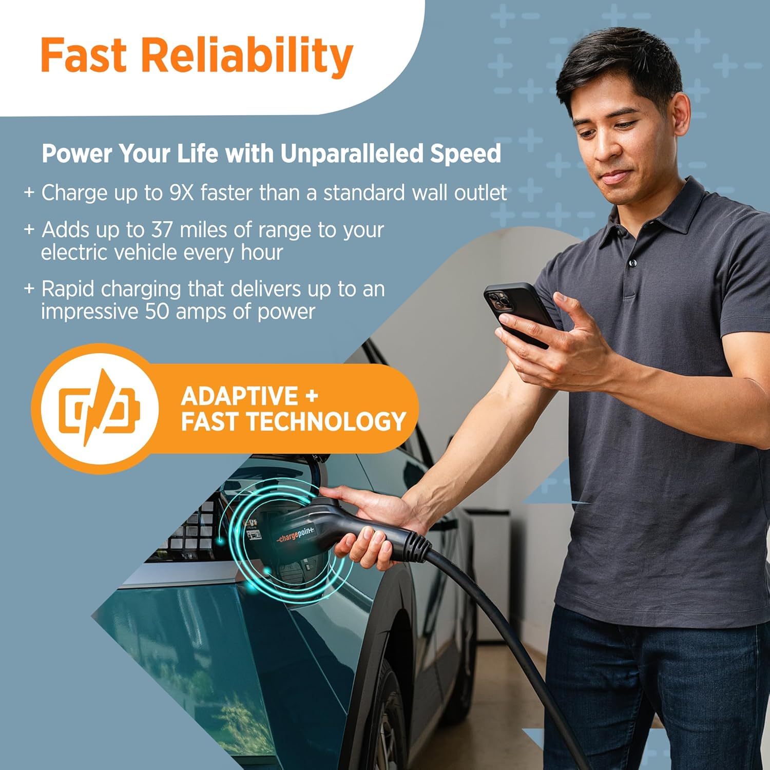 Home Flex Level 2 EV Charger. NEMA 14-50 Outlet 240V EV Charge Station. Electric Vehicle Charging Equipment Compatible with All EV Models