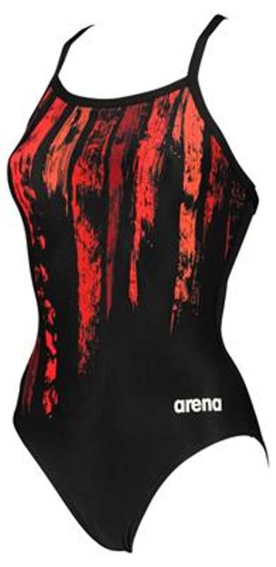 ARENA Womens Team Painted Stripes Light Drop Back One Piece