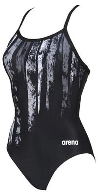 ARENA Womens Team Painted Stripes Light Drop Back One Piece