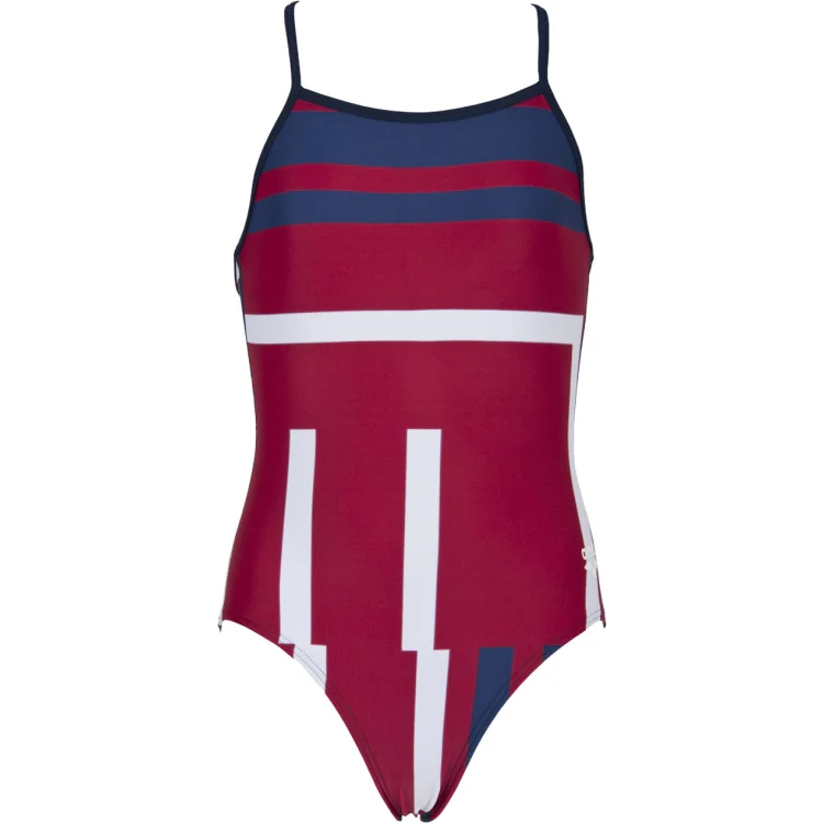 ARENA Girl's Electron Light Drop Back One Piece Swimsuit