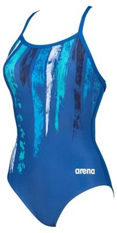 ARENA Womens Team Painted Stripes Light Drop Back One Piece