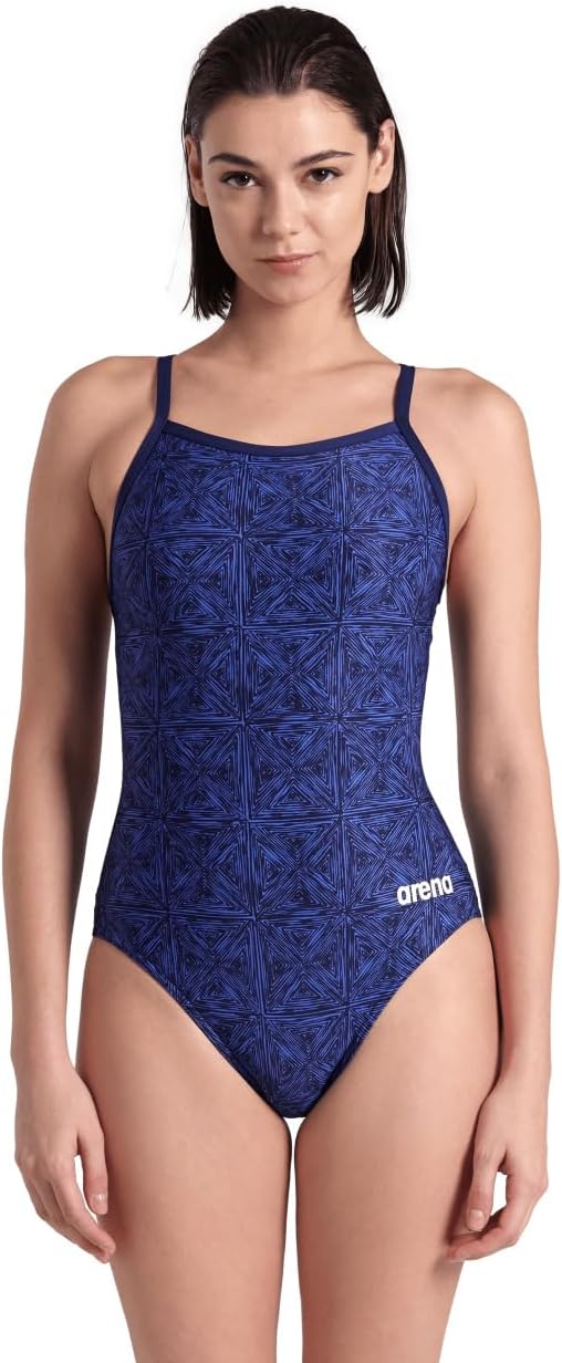 Arena Women's Abstract Tiles Lightdrop Back One Piece Swimsuit