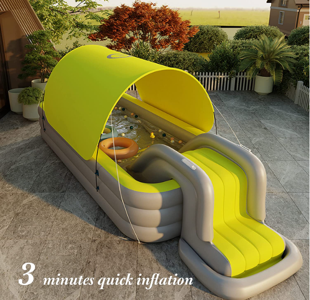 💥(Free Shipping)Inflatable Swimming Pool Kiddie Pool with Shade
