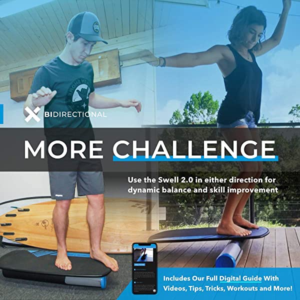 🔥🔥🔥Swell 2.0 - Surf & Paddle Balance Board Trainer Gray