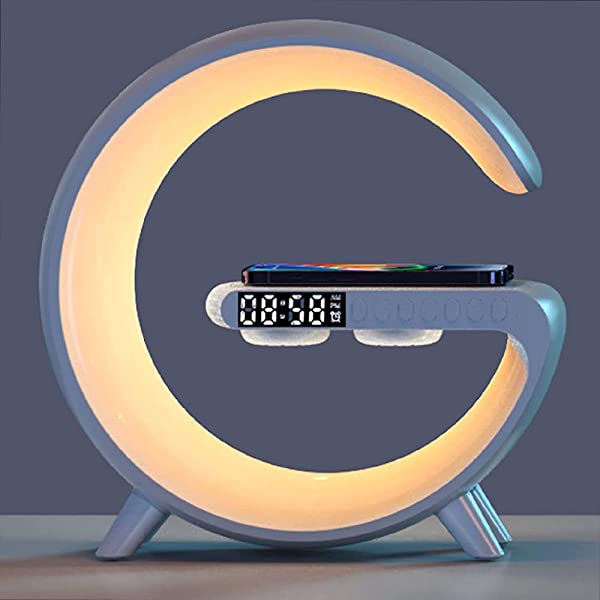 🔥Wireless Charger Atmosphere Lamp,4 in 1 Bluetooth Speaker Music Clock Alarm🔥🔥🔥