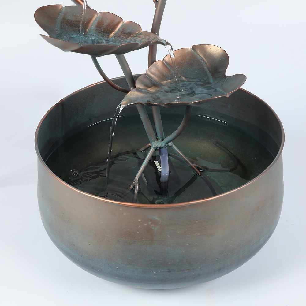 🔥Spring Clearance Sale-Metal Cascading Leaves and Owl Outdoor Fountain
