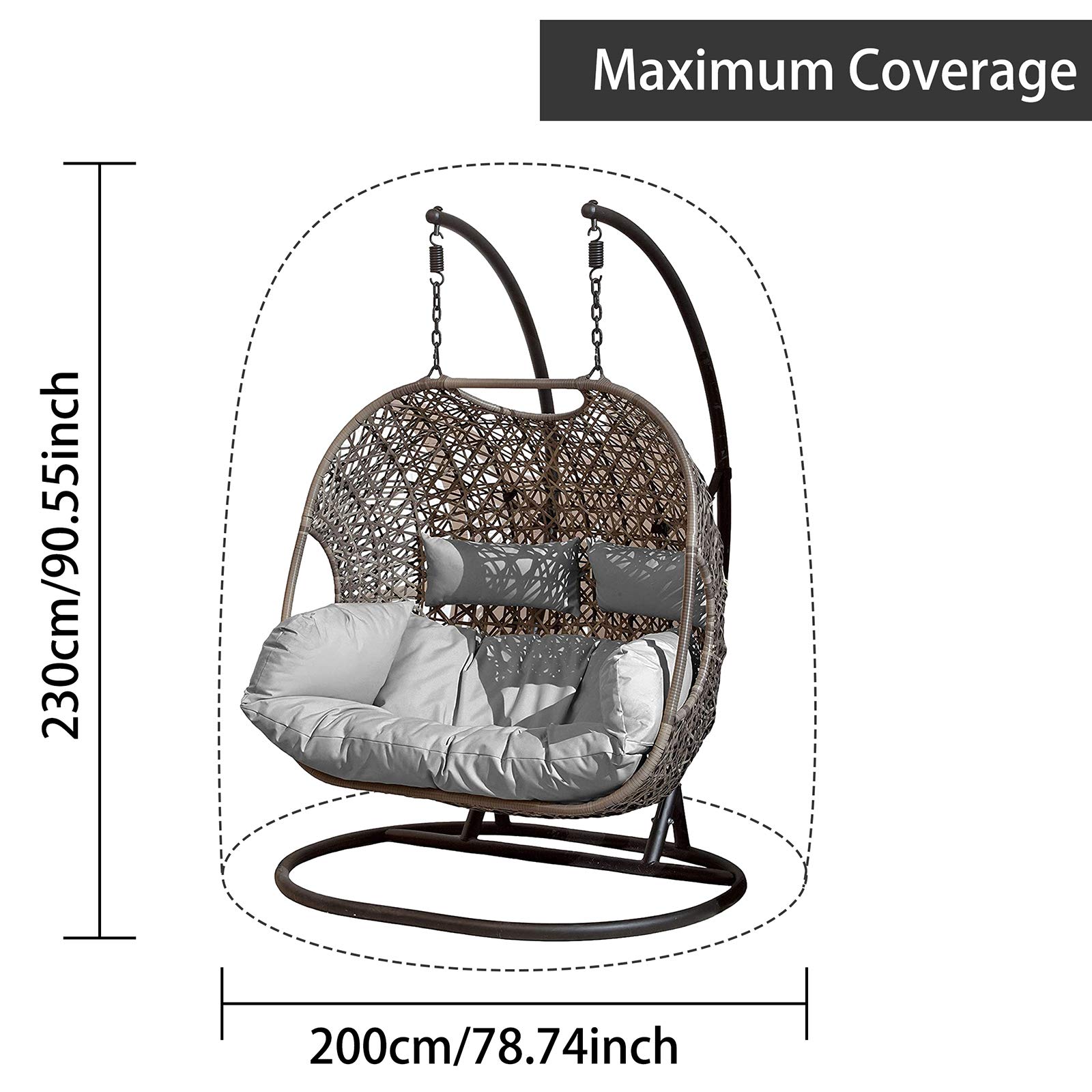 Limit one pieceš„Only Today $49.98š2023 Patio Wicker Swing Chair ļ¼Including Vertical Rain CoveršWith Seat Cushion
