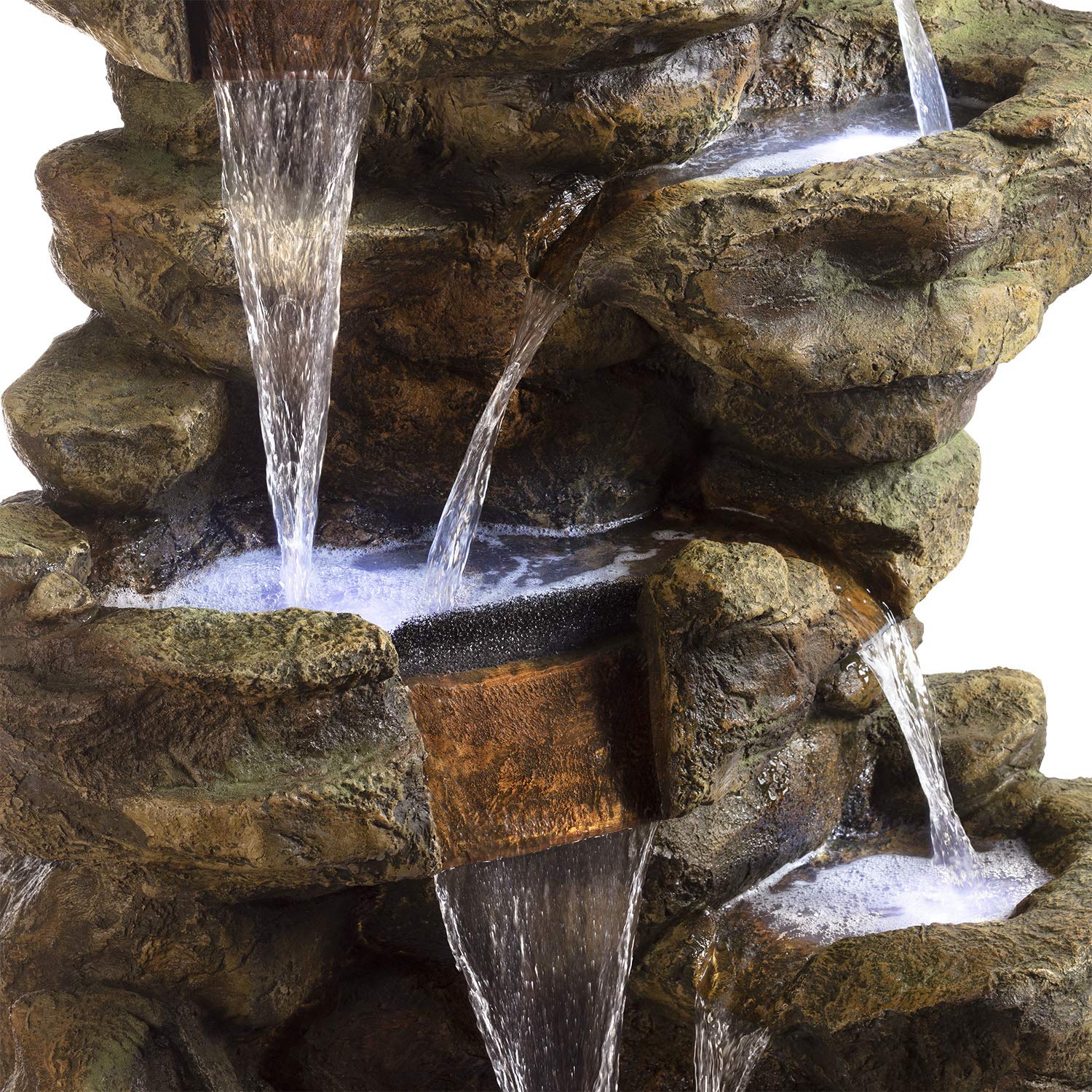 🔥Spring Clearance Sale-51″ Tall Outdoor 6-TierRainforest Waterfall Fountain with 30 LED Lights