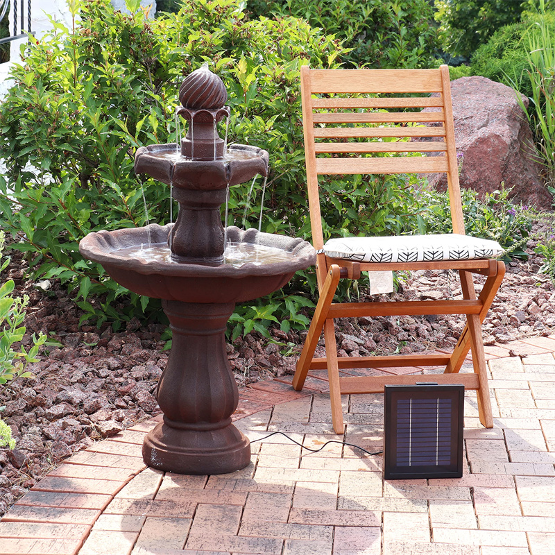 (🔥Clearance Sale)2-Tier Solar-Powered Outdoor Water Fountain with Battery Backup