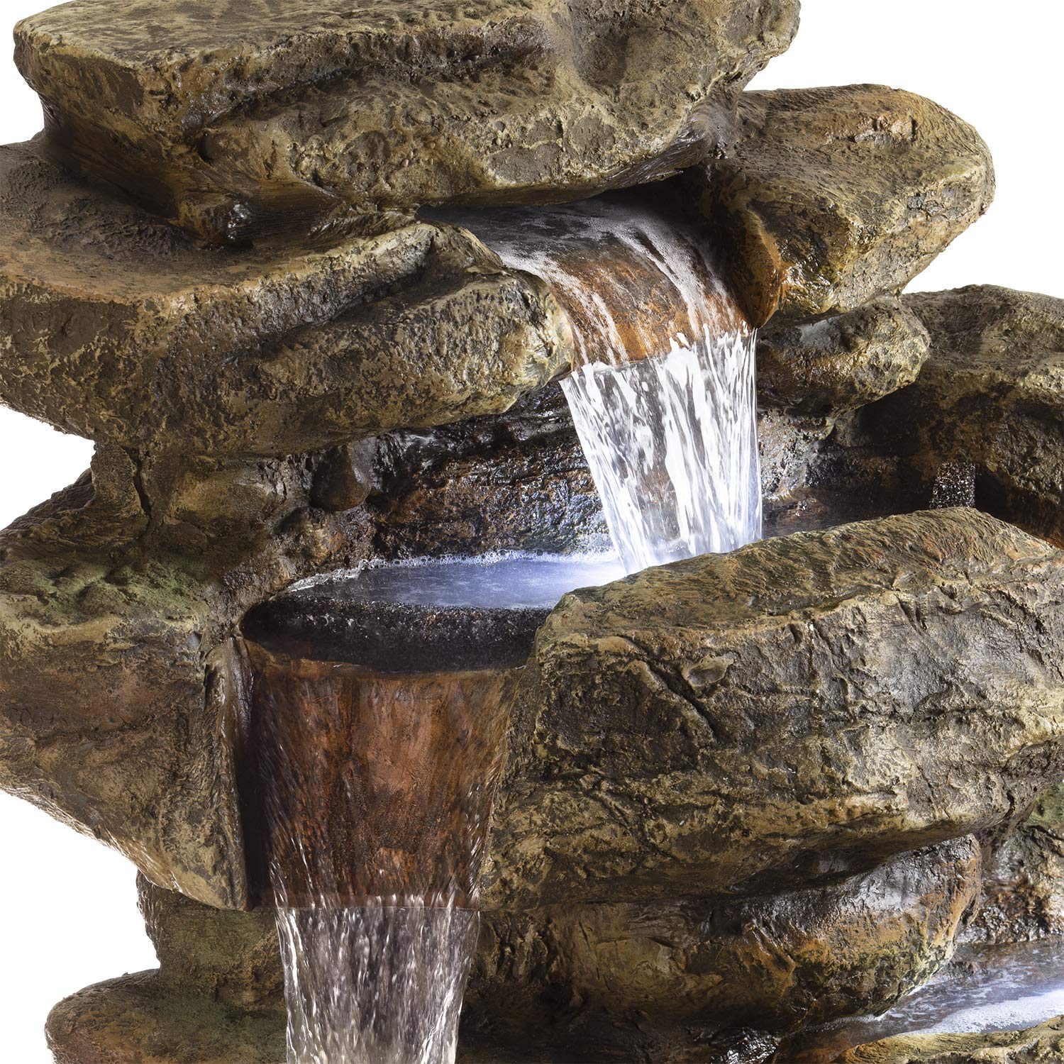 🔥Spring Clearance Sale-51″ Tall Outdoor 6-TierRainforest Waterfall Fountain with 30 LED Lights