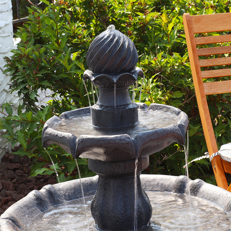 (🔥Clearance Sale)2-Tier Solar-Powered Outdoor Water Fountain with Battery Backup