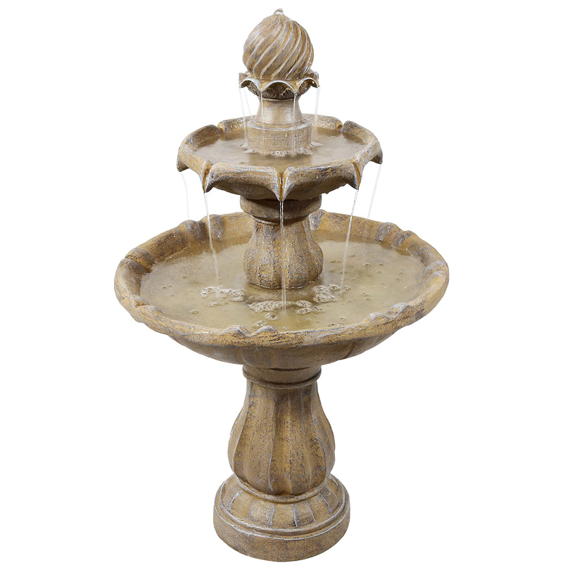 (🔥Clearance Sale)2-Tier Solar-Powered Outdoor Water Fountain with Battery Backup