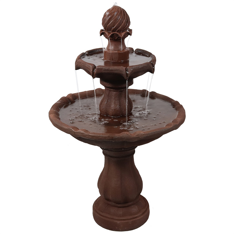 (🔥Clearance Sale)2-Tier Solar-Powered Outdoor Water Fountain with Battery Backup