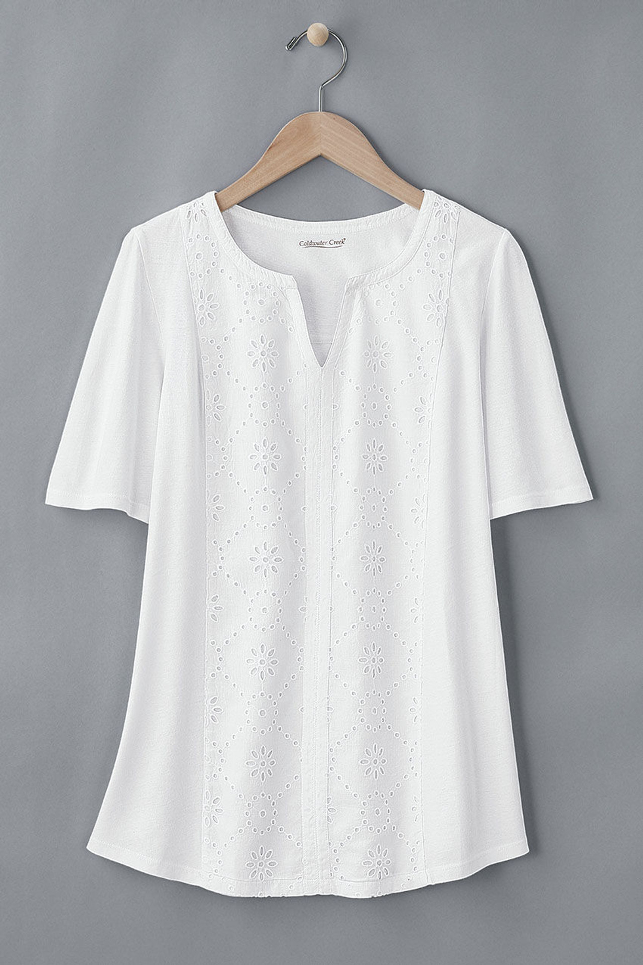 Eyelet Split-Neck Tunic