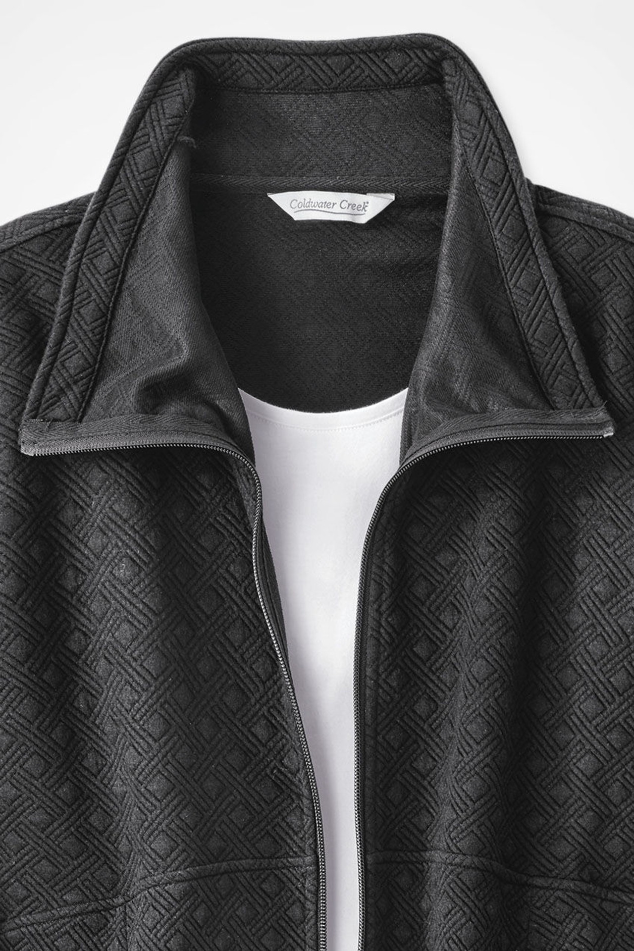 Textured Jacquard Zip Jacket
