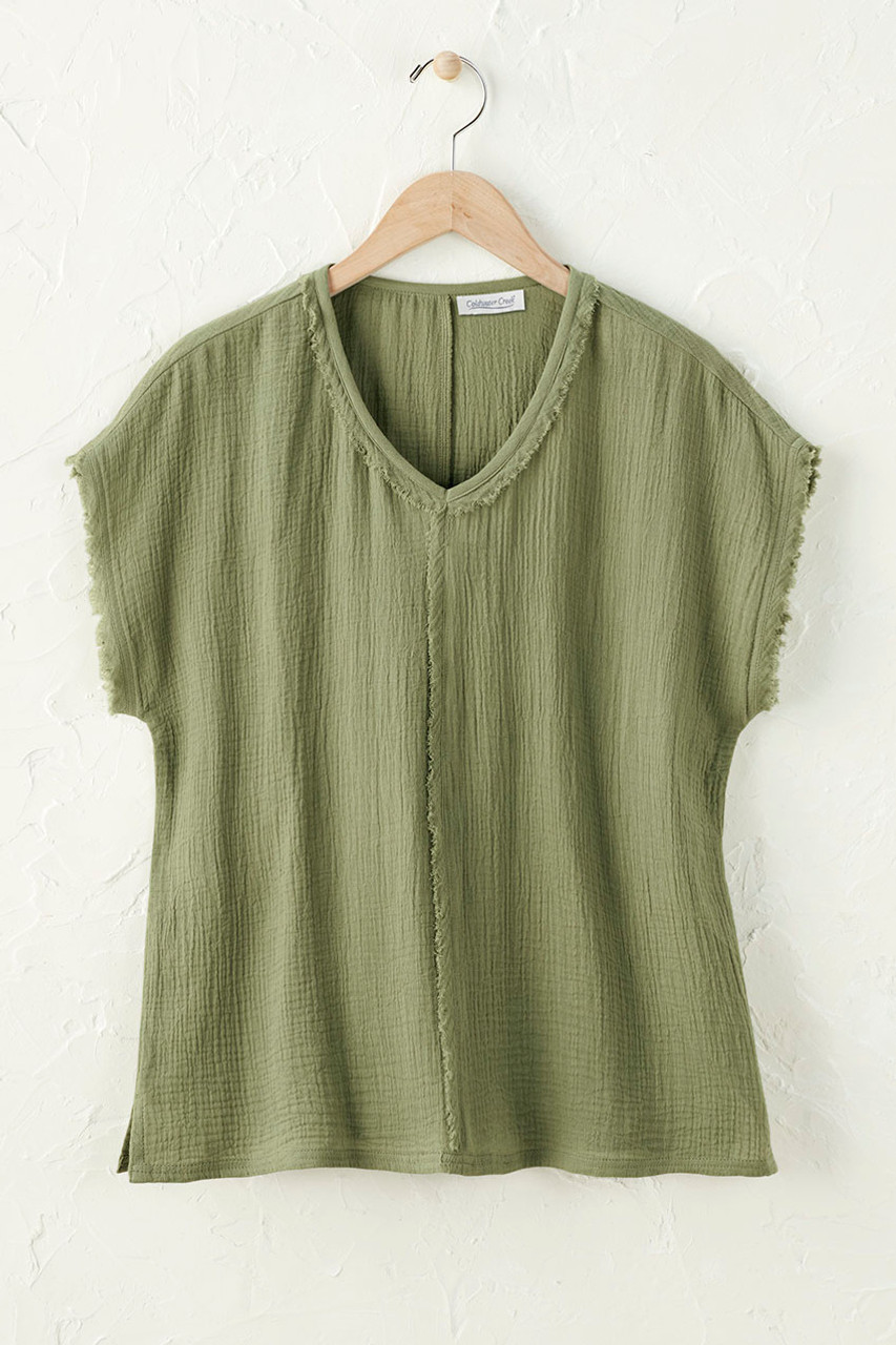 Sonoma Frayed Gauze Top