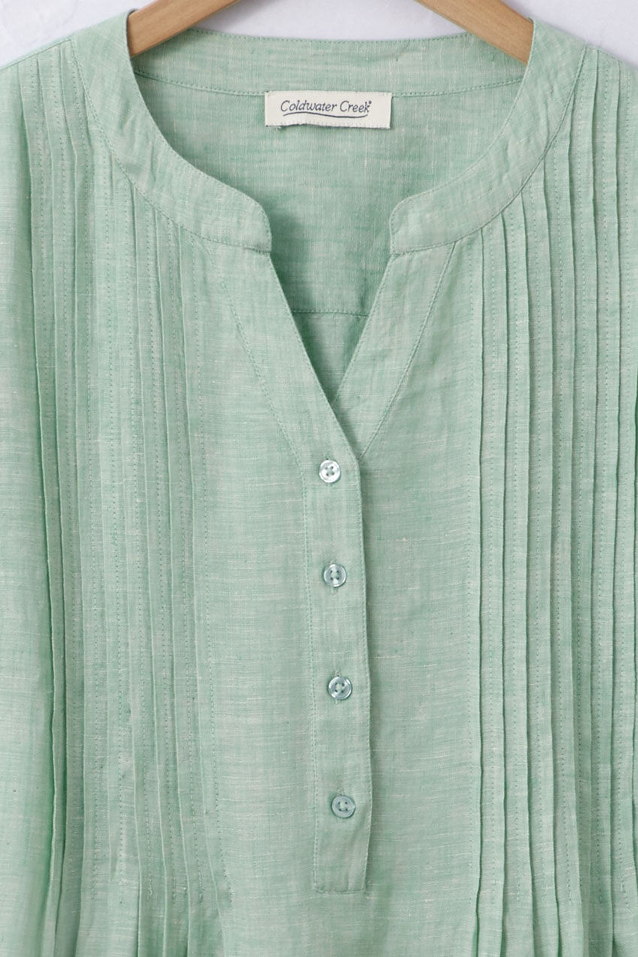 S/S Linen Tuck & Release Blouse