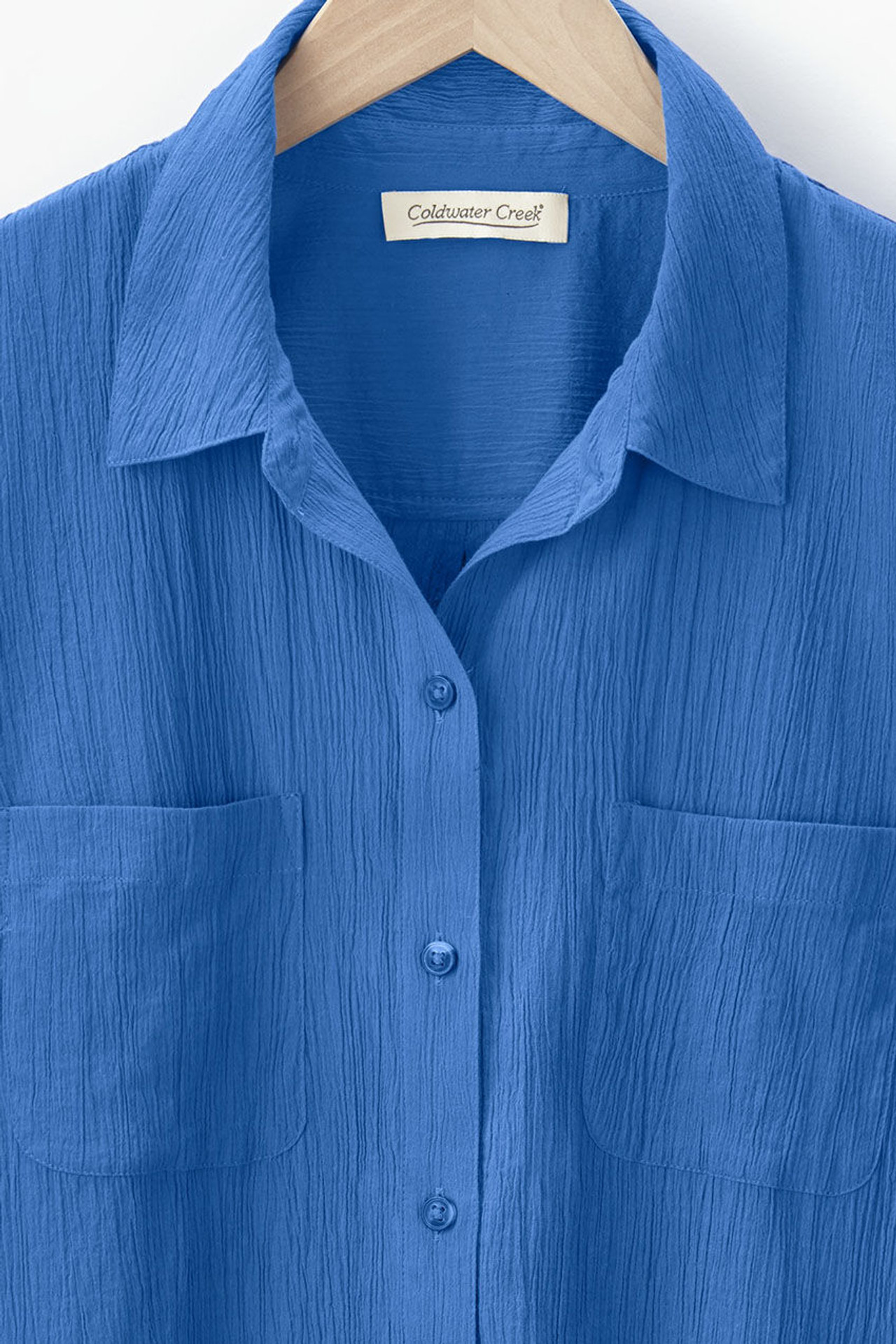 Crinkle Cotton Camp Shirt