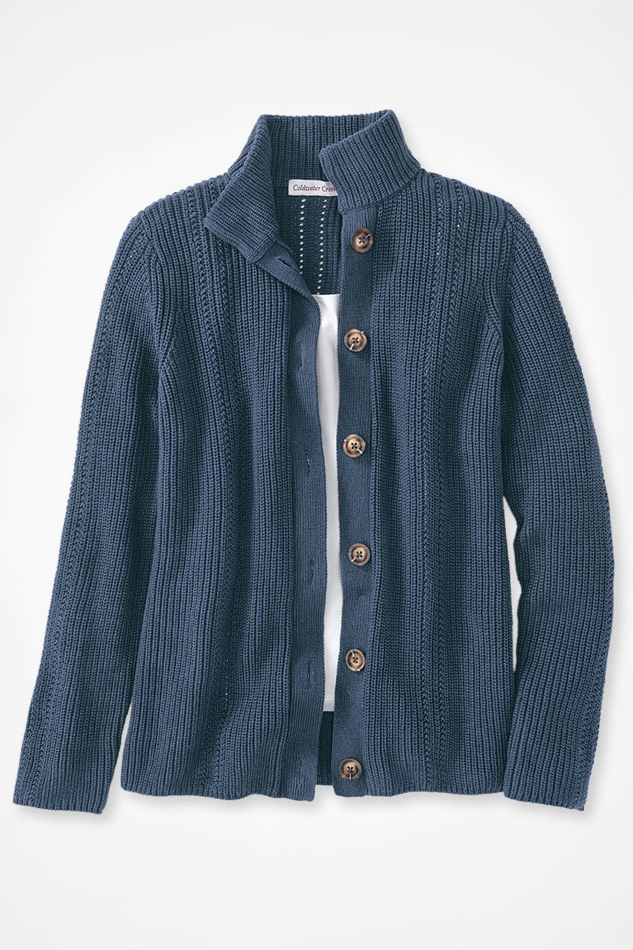 Shaker Detail Button Cardigan