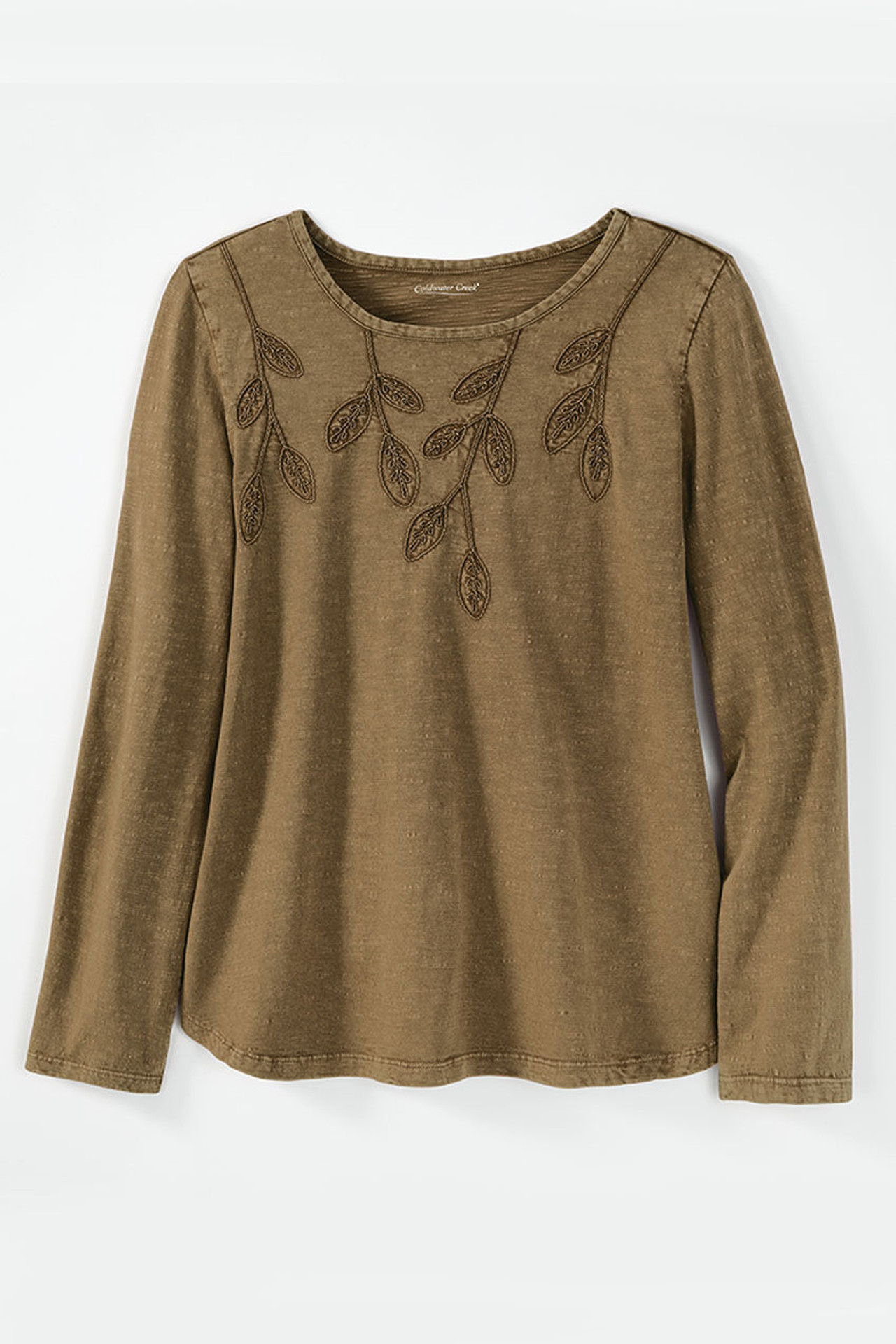 Leaf Embroidered Tee