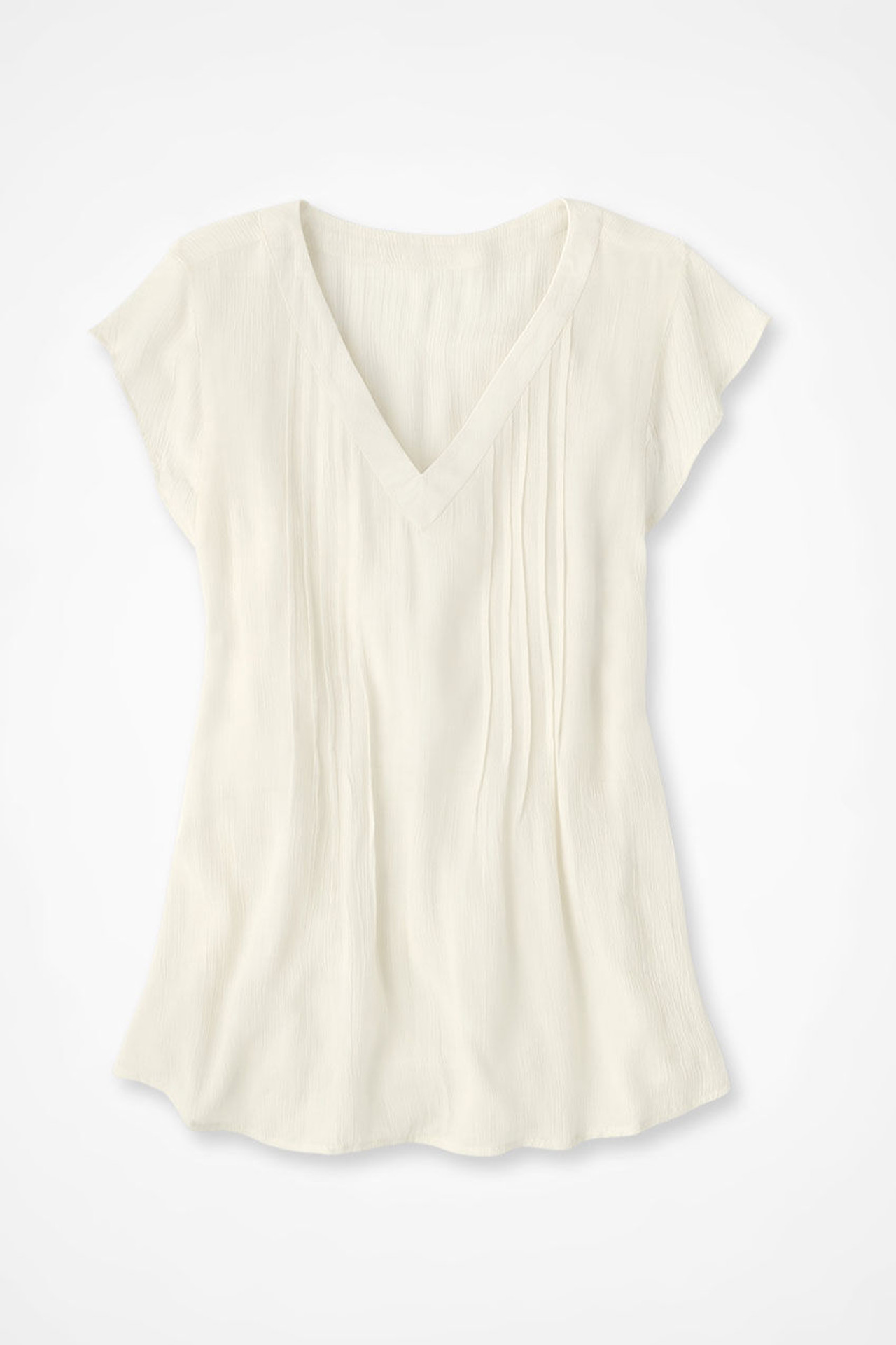 Solstice Tuck-and-Release Cap-Sleeve Blouse