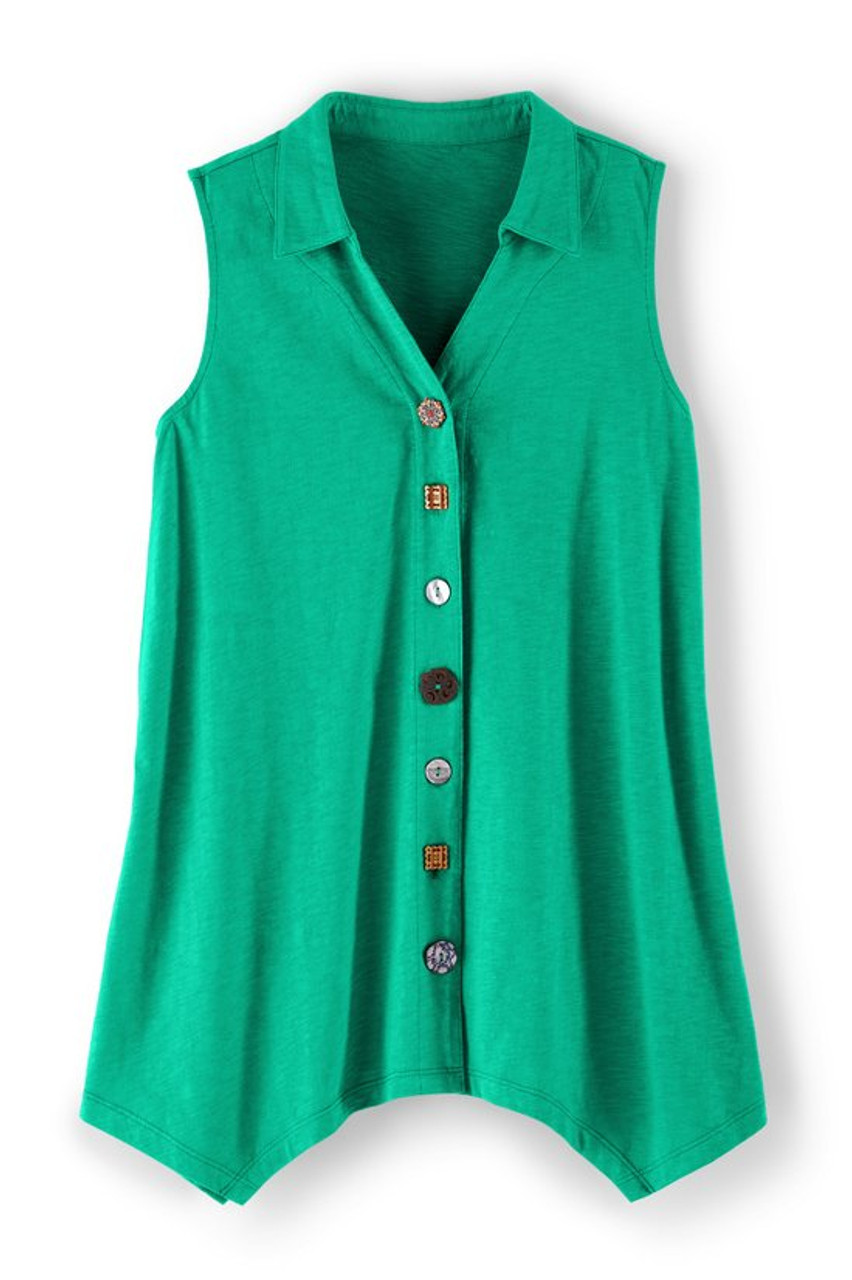 Danielle Button Sleeveless Tunic