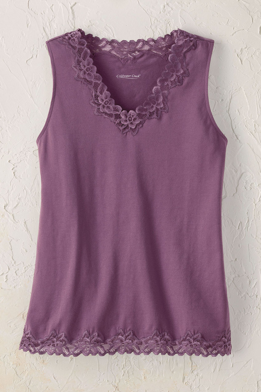 Longer Length Double Lace Tank