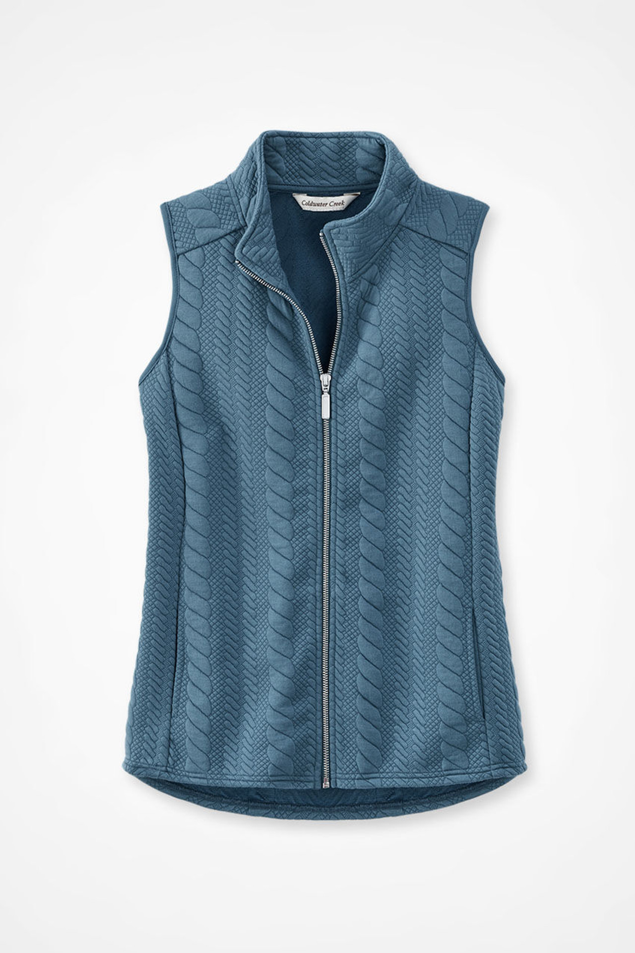 Curved Hem Cable Vest
