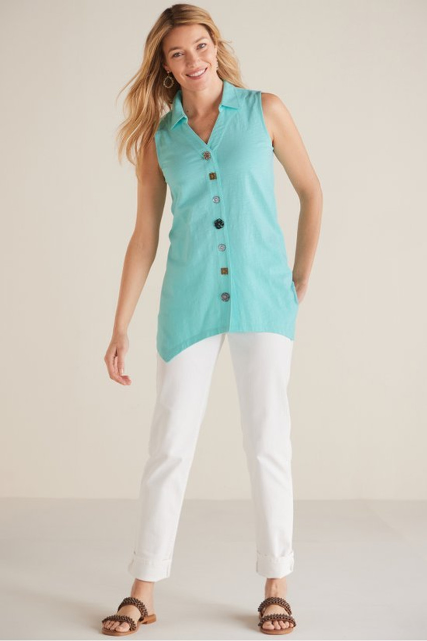 Danielle Button Sleeveless Tunic