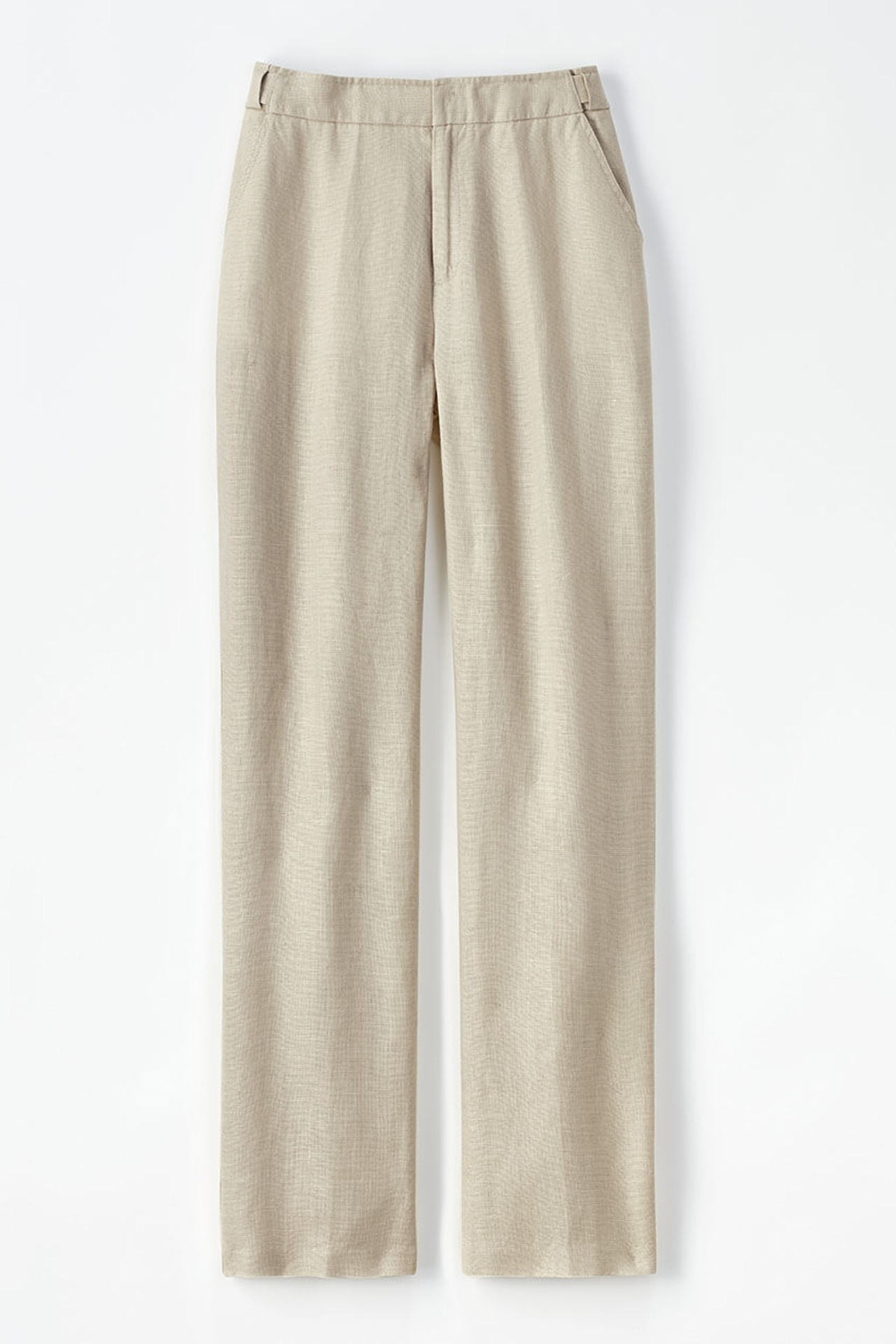 Hidden Stretch-Waist Linen Pants