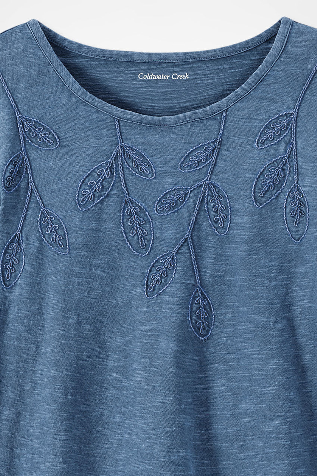 Leaf Embroidered Tee