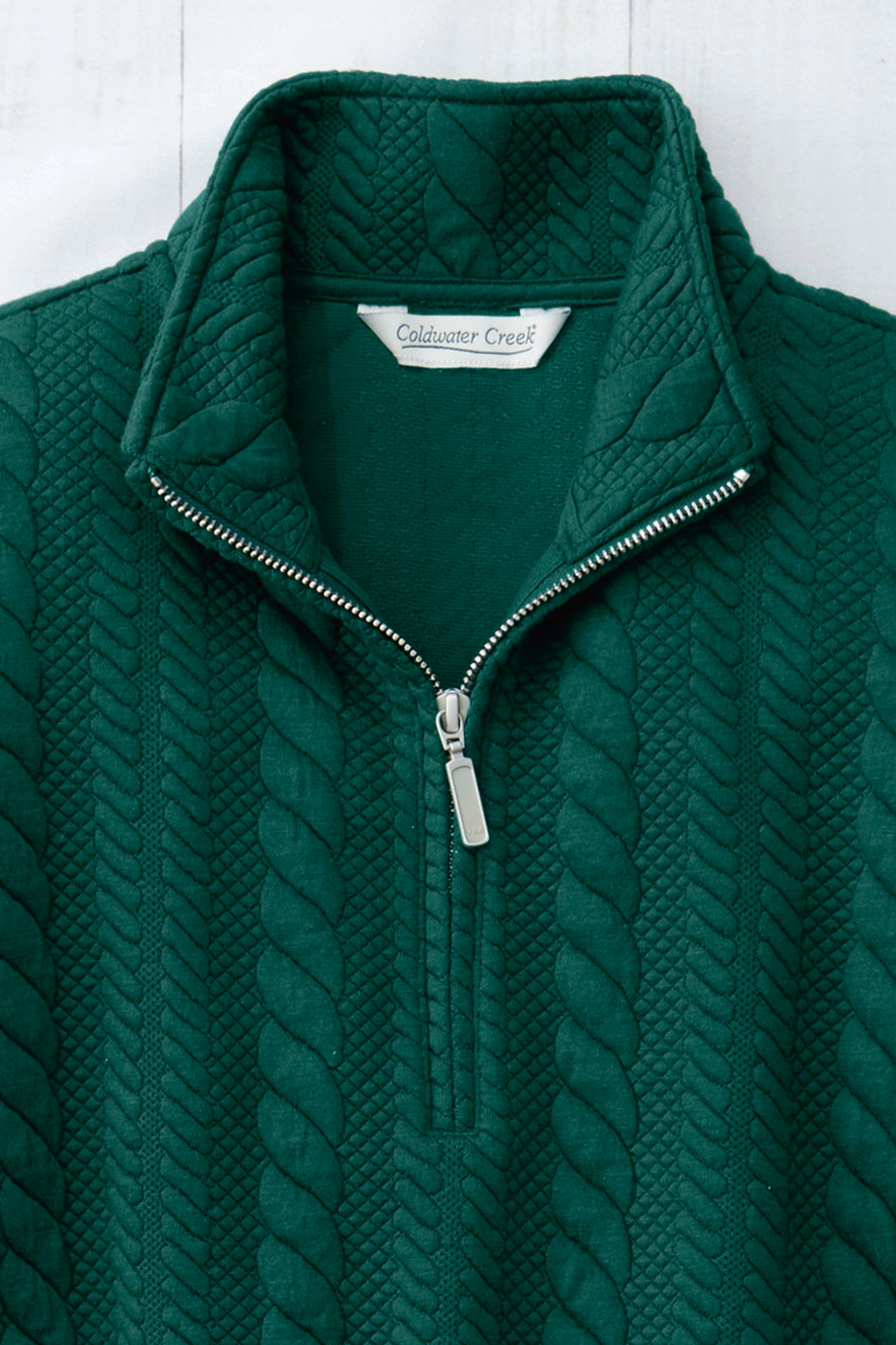 Cabled Quarter-Zip Tunic
