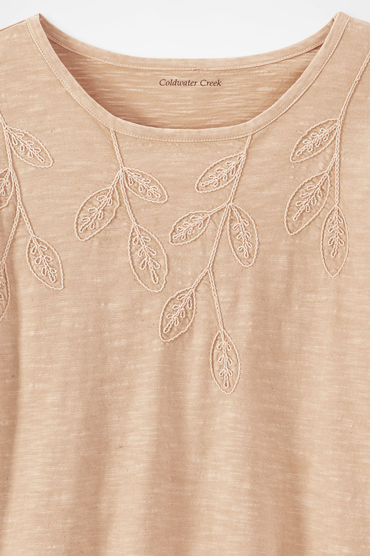 Leaf Embroidered Tee