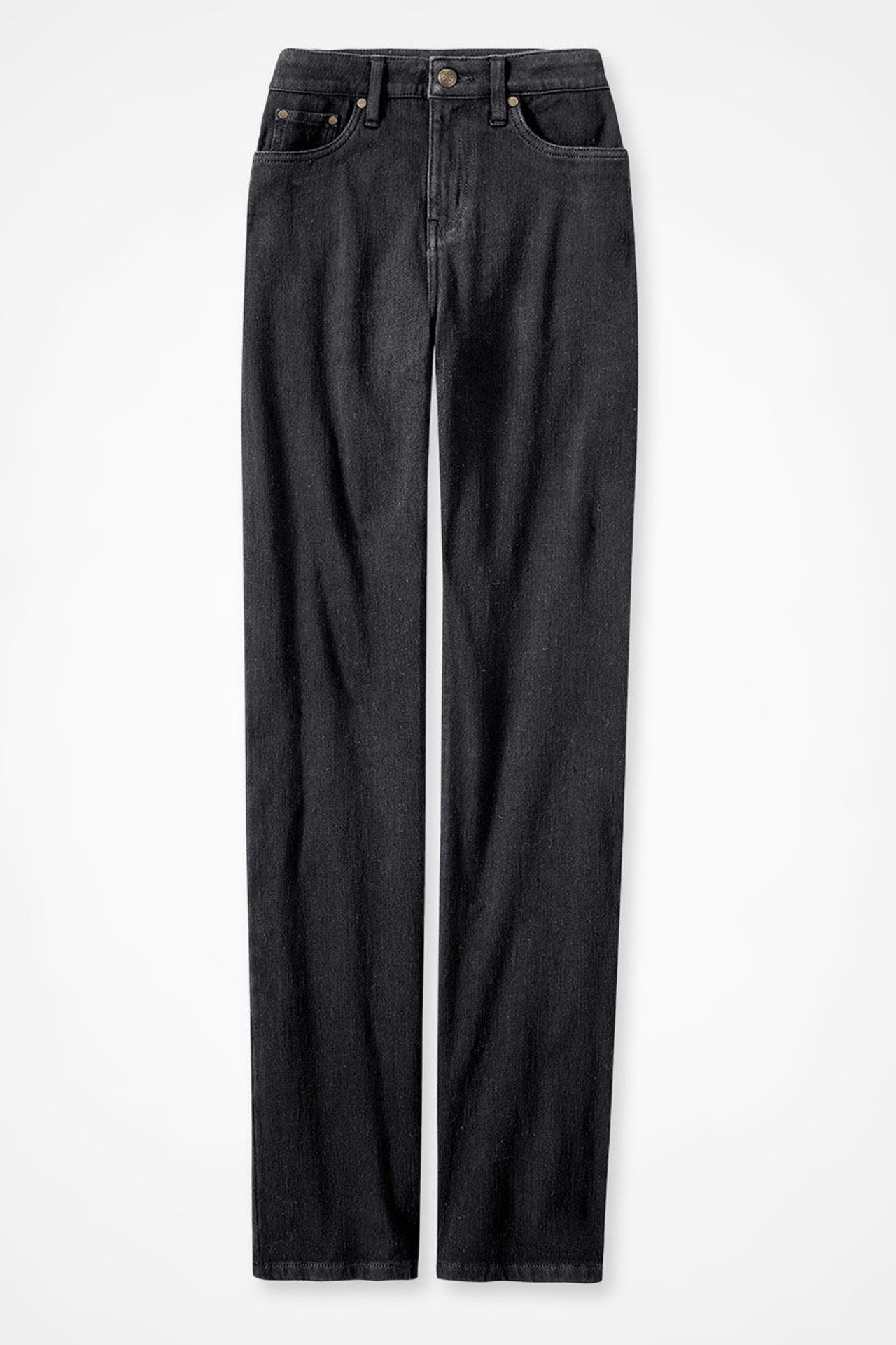 Knit High Rise Straight-Leg Jeans