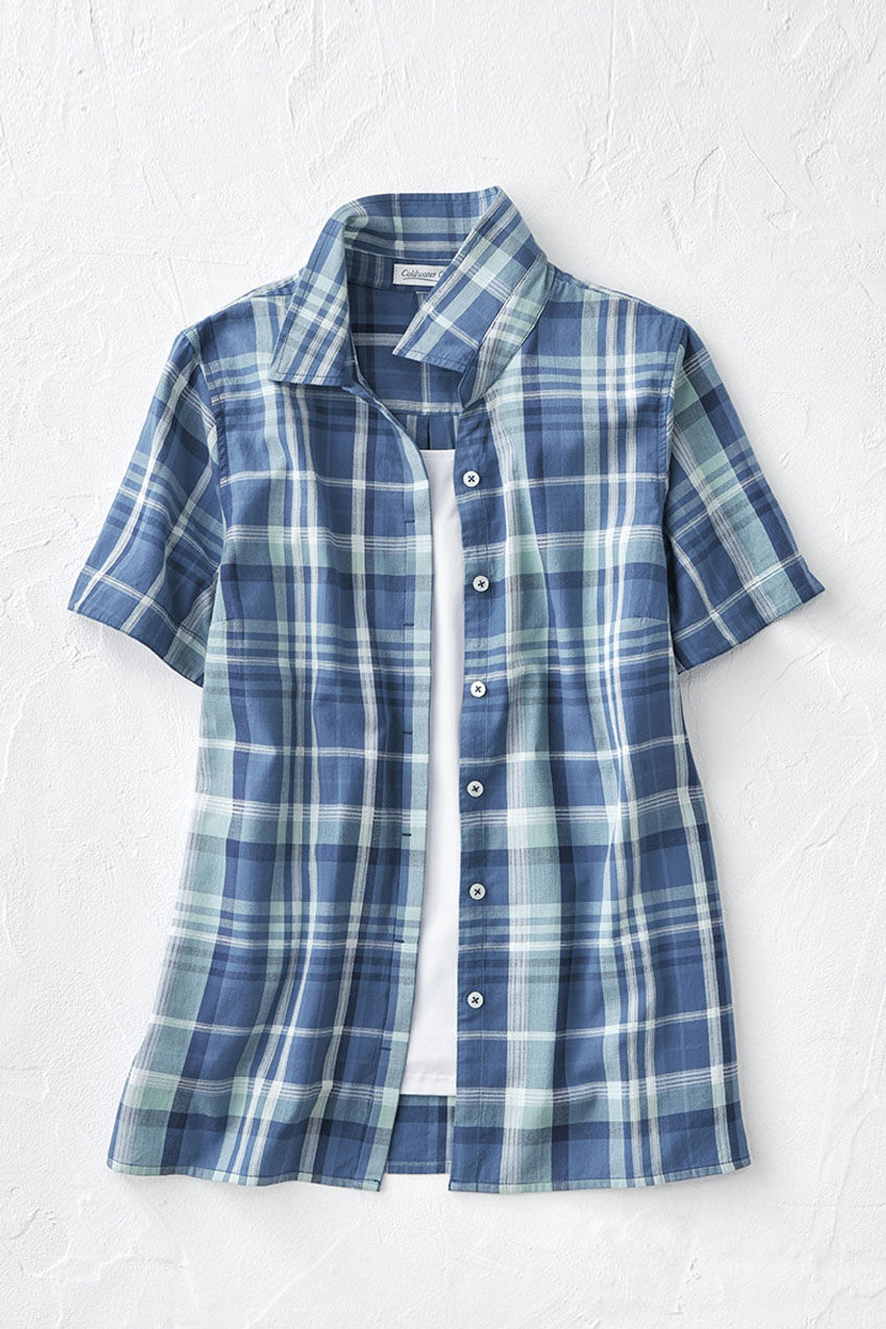 Madras Button-Front Shirt