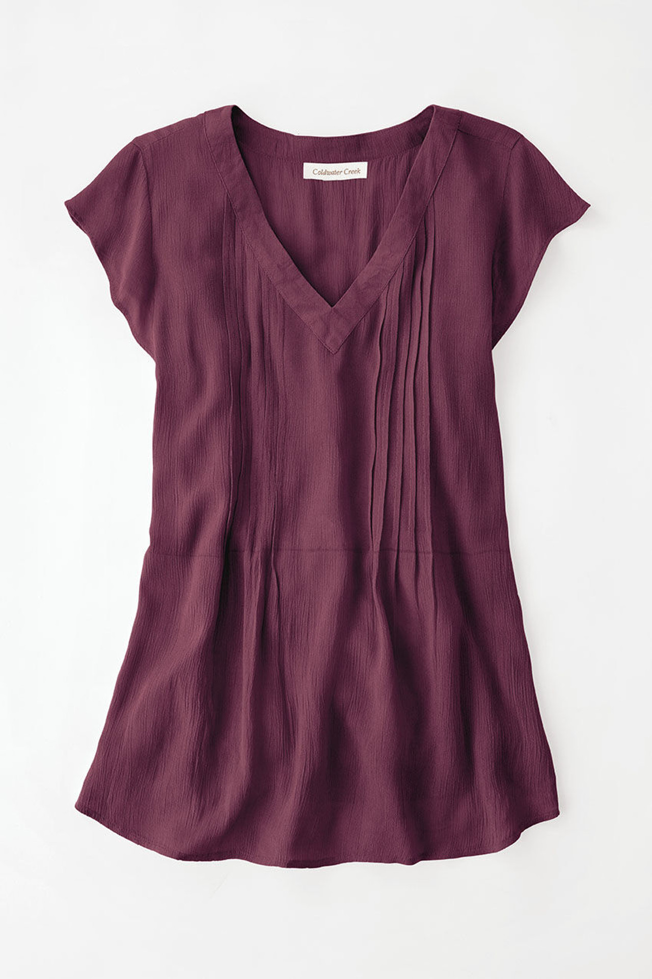 Solstice Tuck-and-Release Cap-Sleeve Blouse