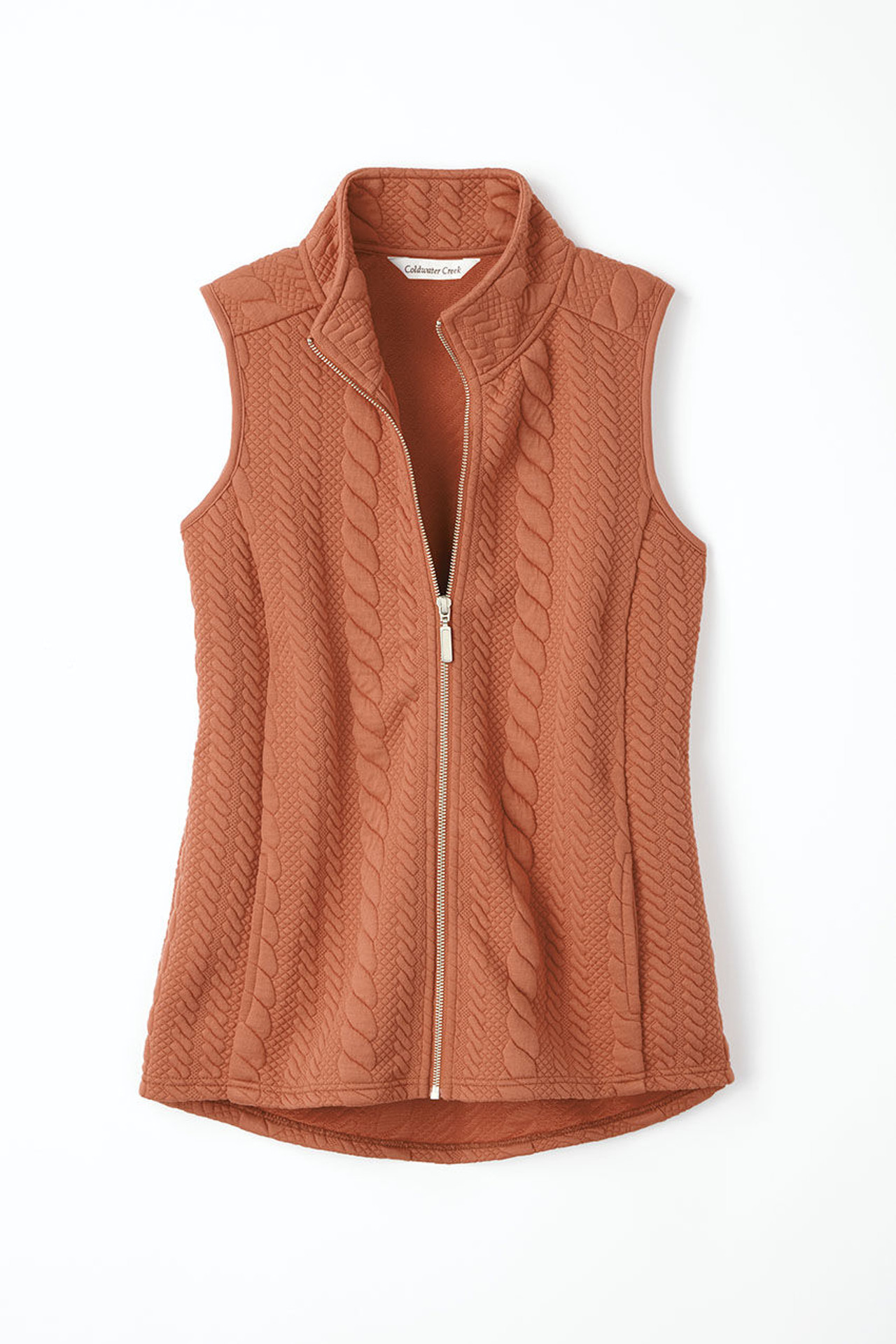 Curved Hem Cable Vest