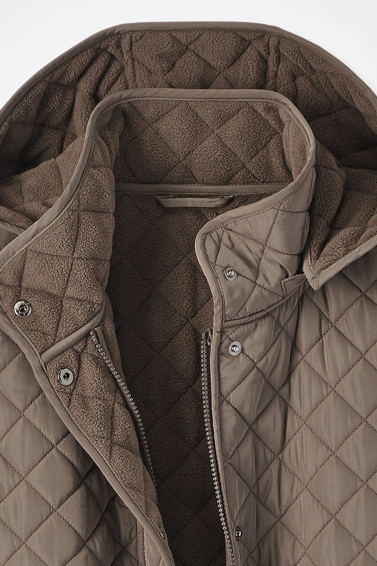 Hooded Quilted Long Car Coat