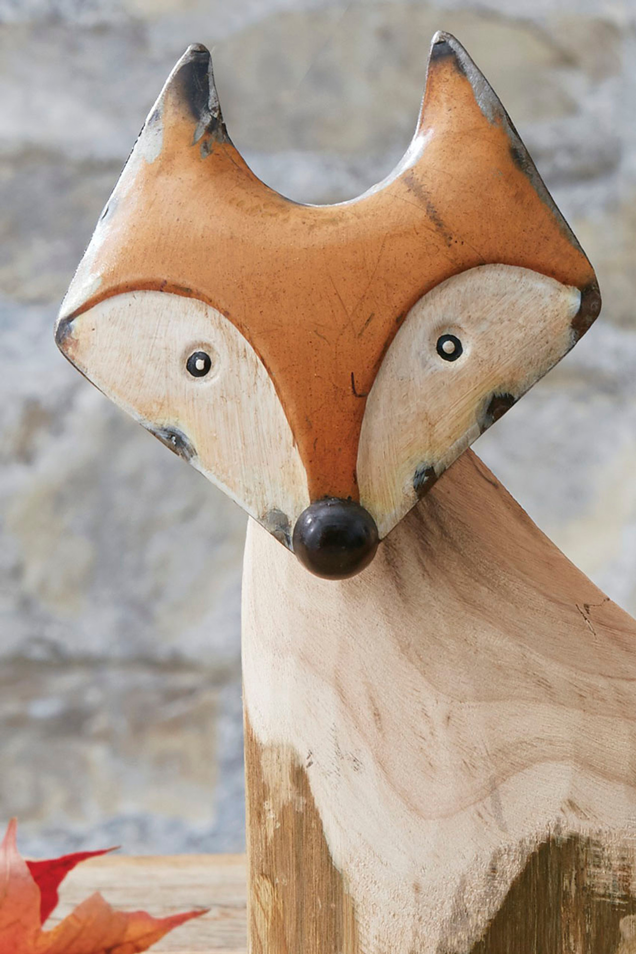 Recycled Wood and Iron Foxes