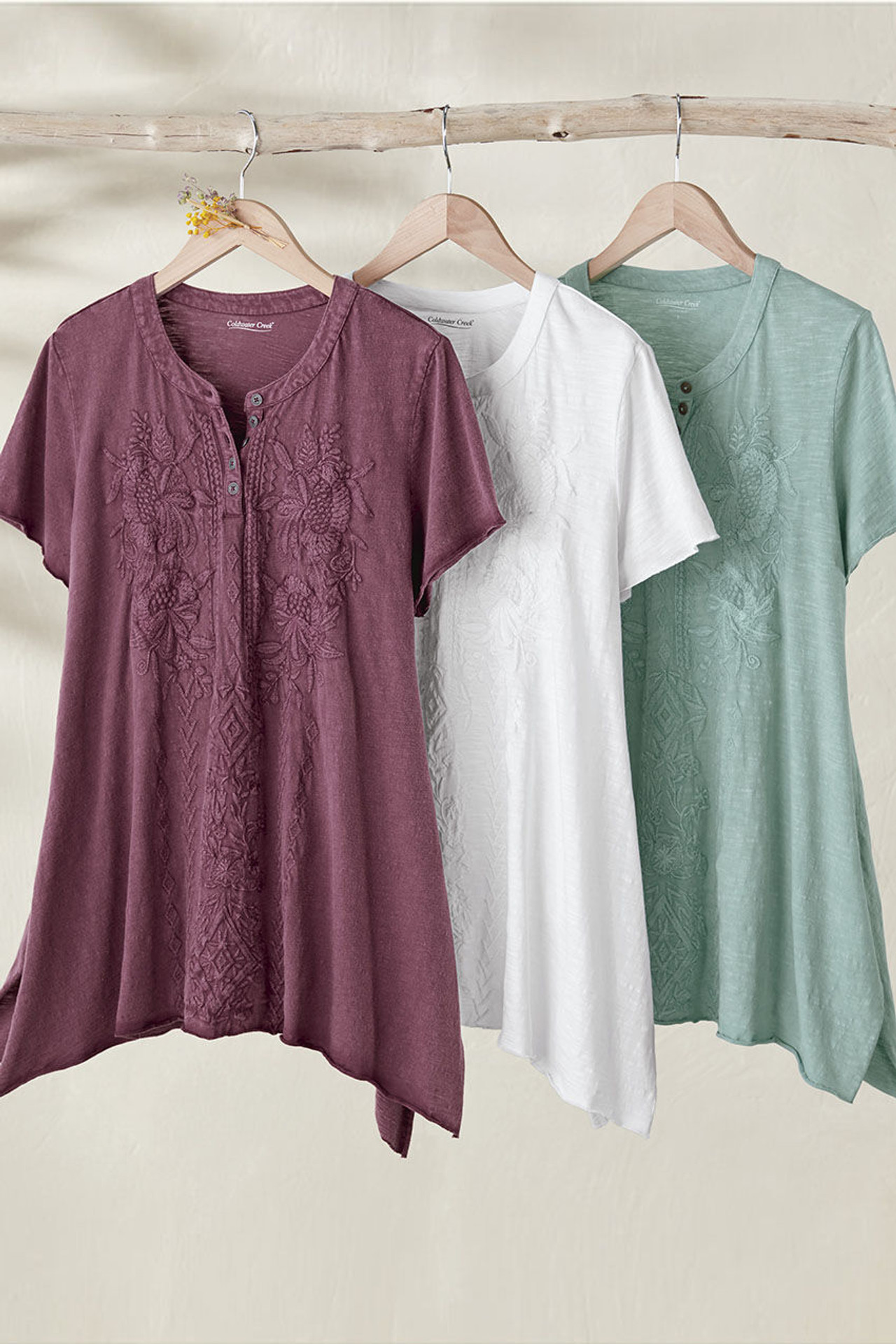 Tonal Embroidered Swing Tee