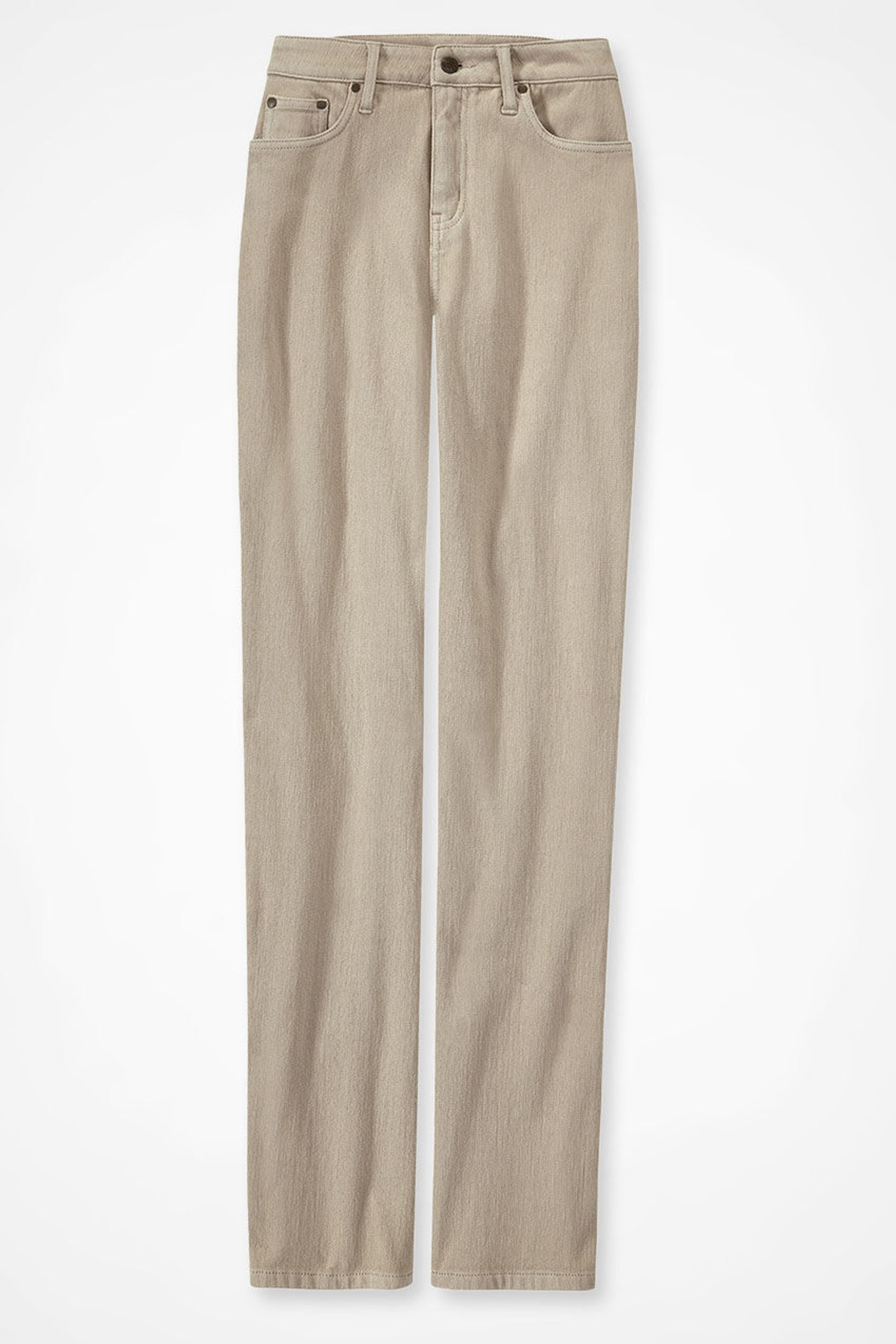 Knit High Rise Straight-Leg Jeans