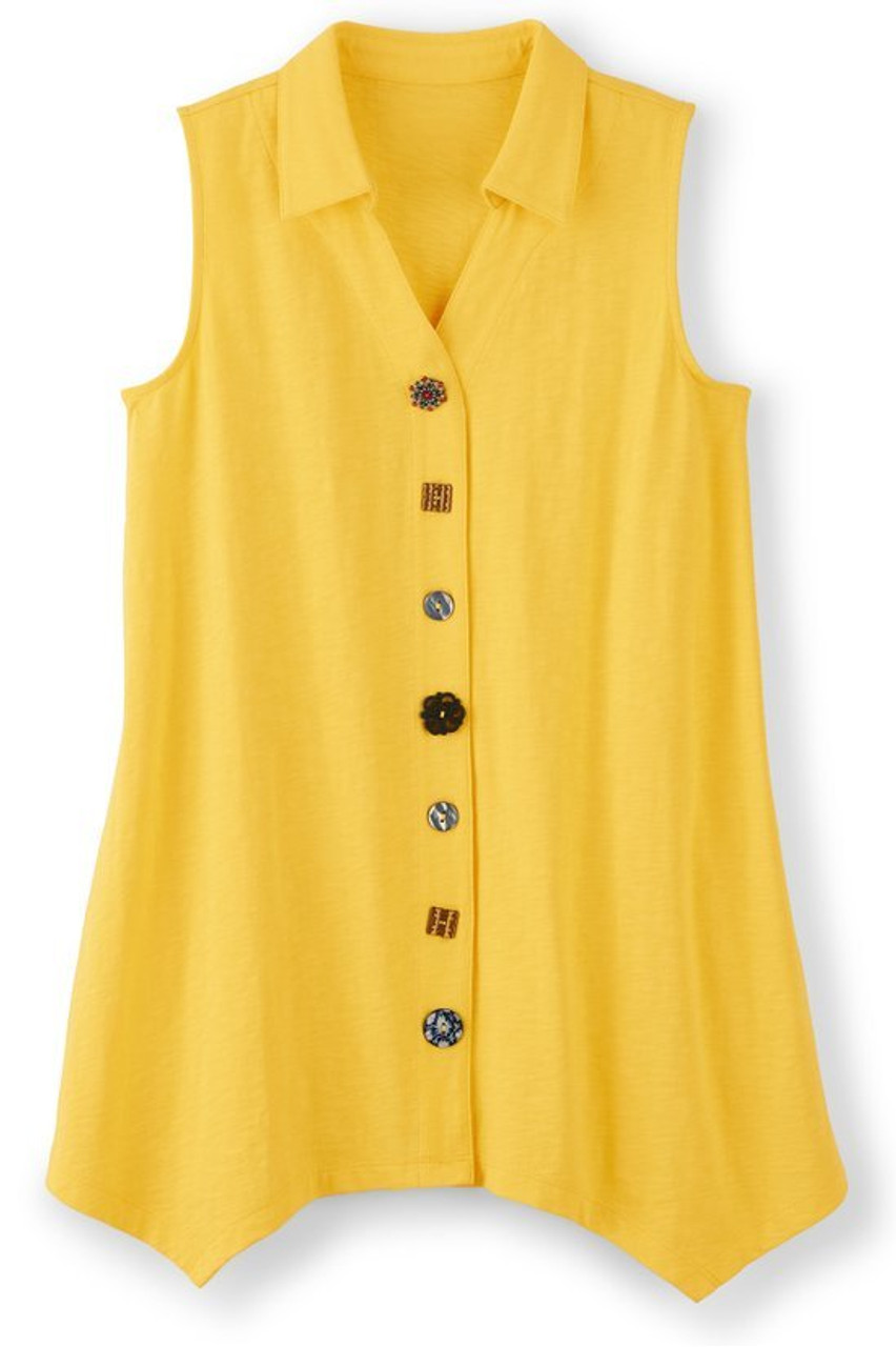 Danielle Button Sleeveless Tunic