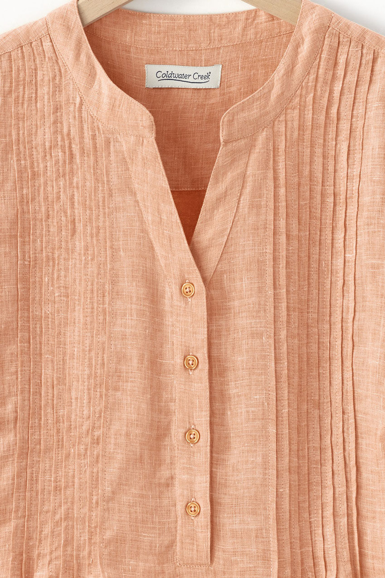 S/S Linen Tuck & Release Blouse