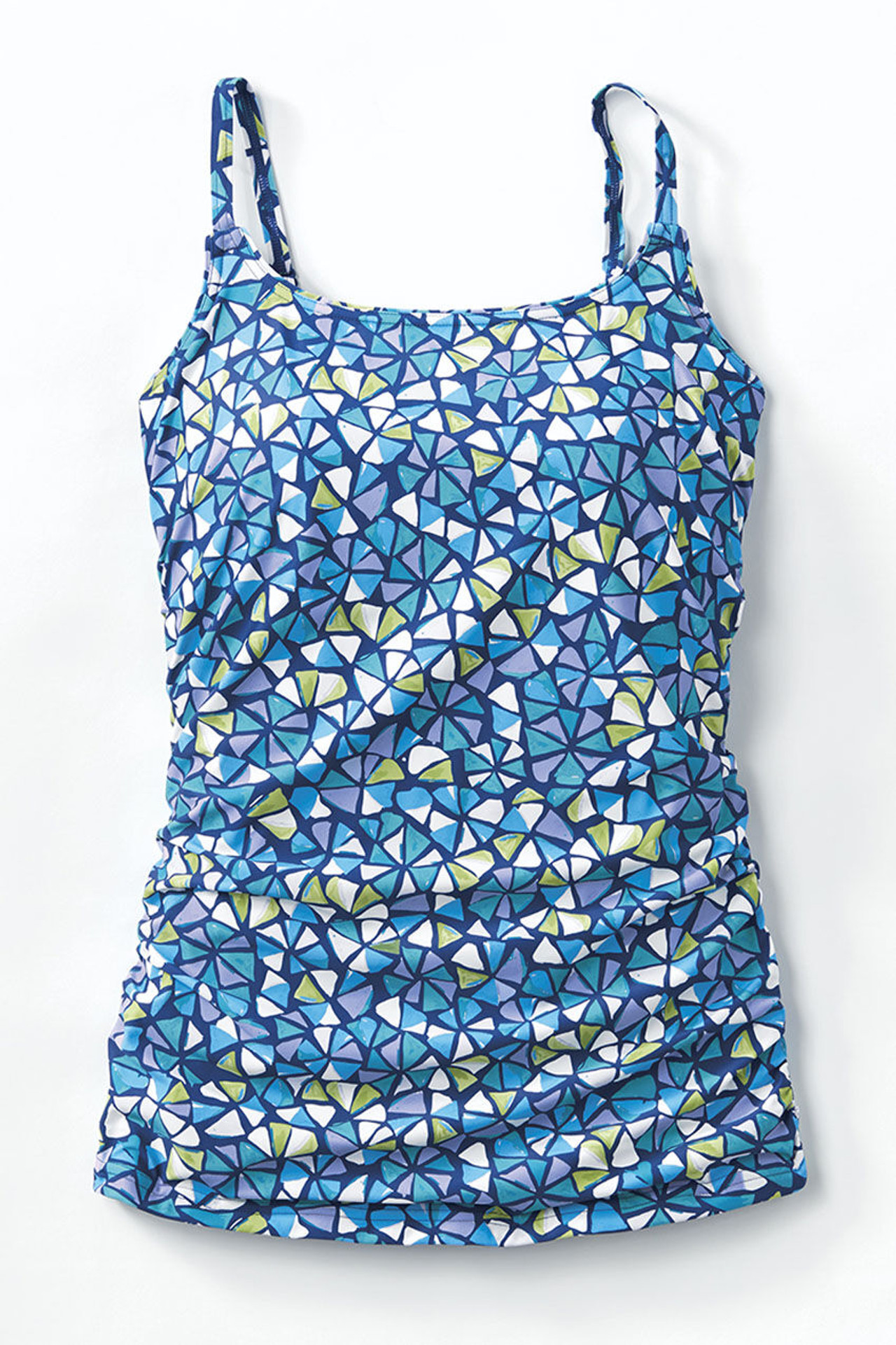 Mosaic Ruched Tankini Top